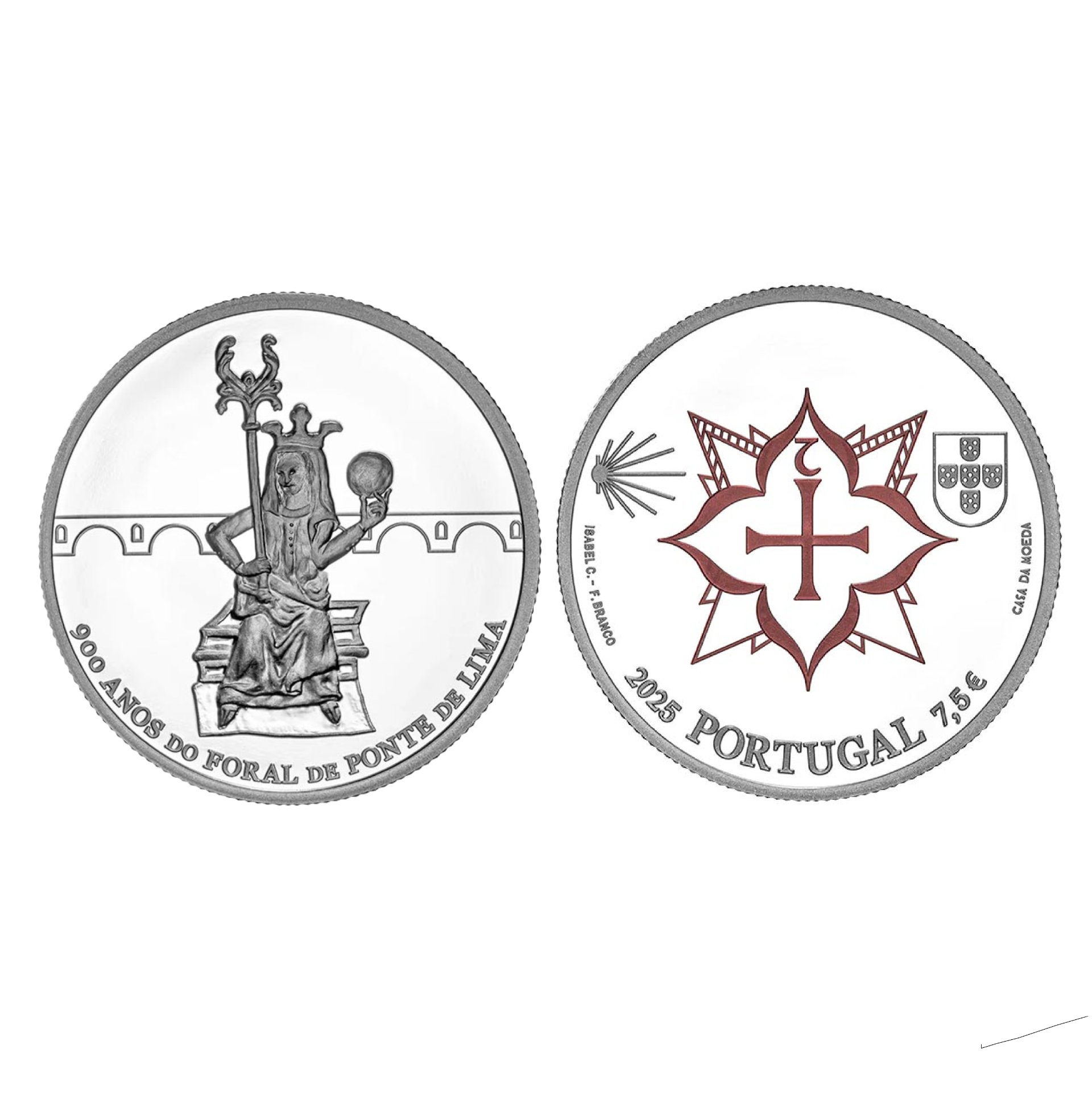 7½ Euros Ponte de Lima charter; silver (2025) — Portugal