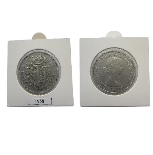 ½ Crown - Elizabeth II 1st portrait; without 'BRITT:OMN' (1958) — United Kingdom