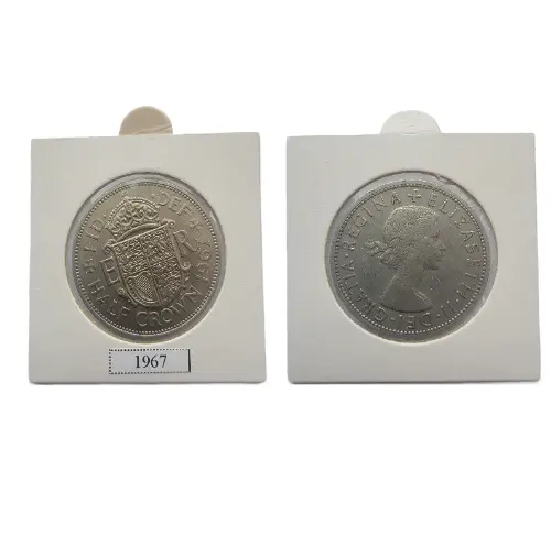 ½ Crown - Elizabeth II 1st portrait; without 'BRITT:OMN' (1967) — United Kingdom