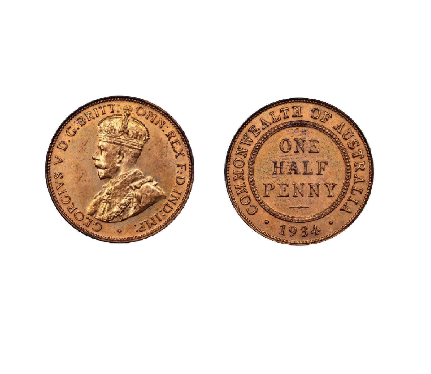 ½ Penny - George V (1934) — Australia