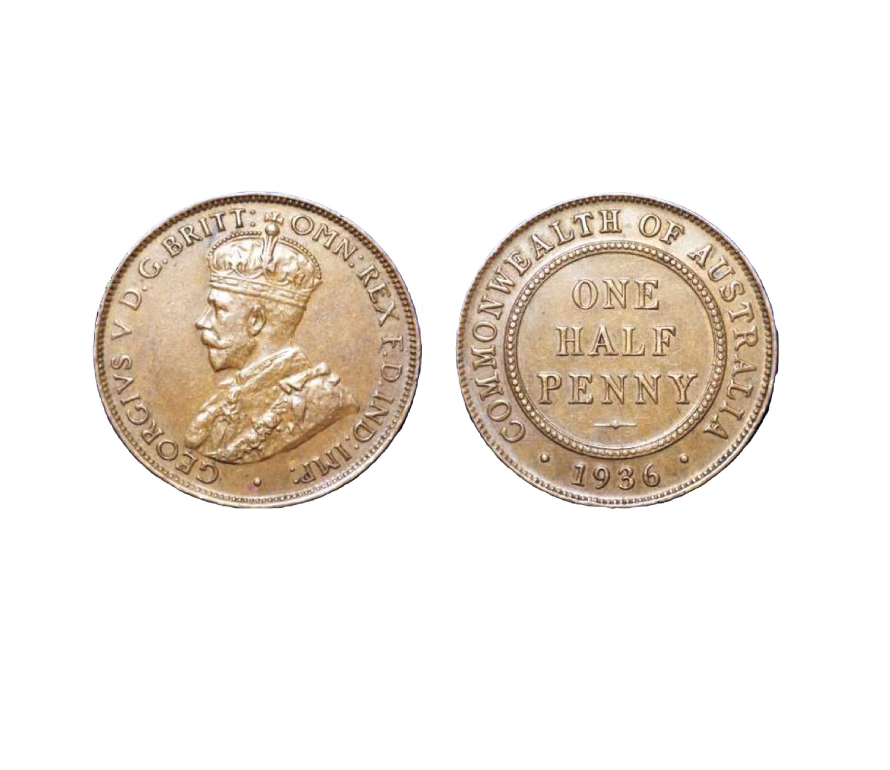 ½ Penny - George V (1934) — Australia