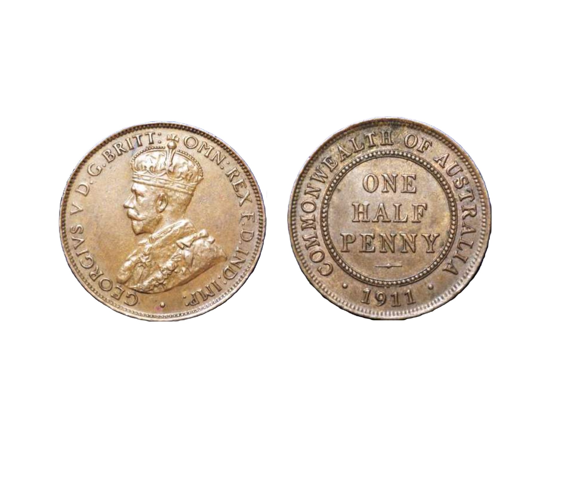½ Penny - George V (1911) — Australia