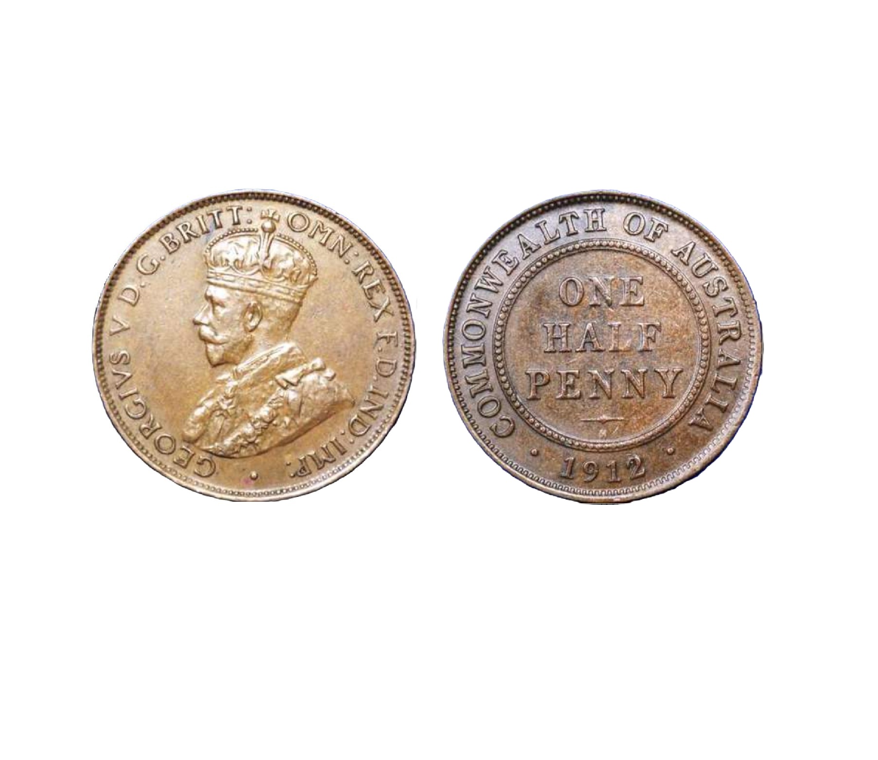 ½ Penny - George V (1912) — Australia