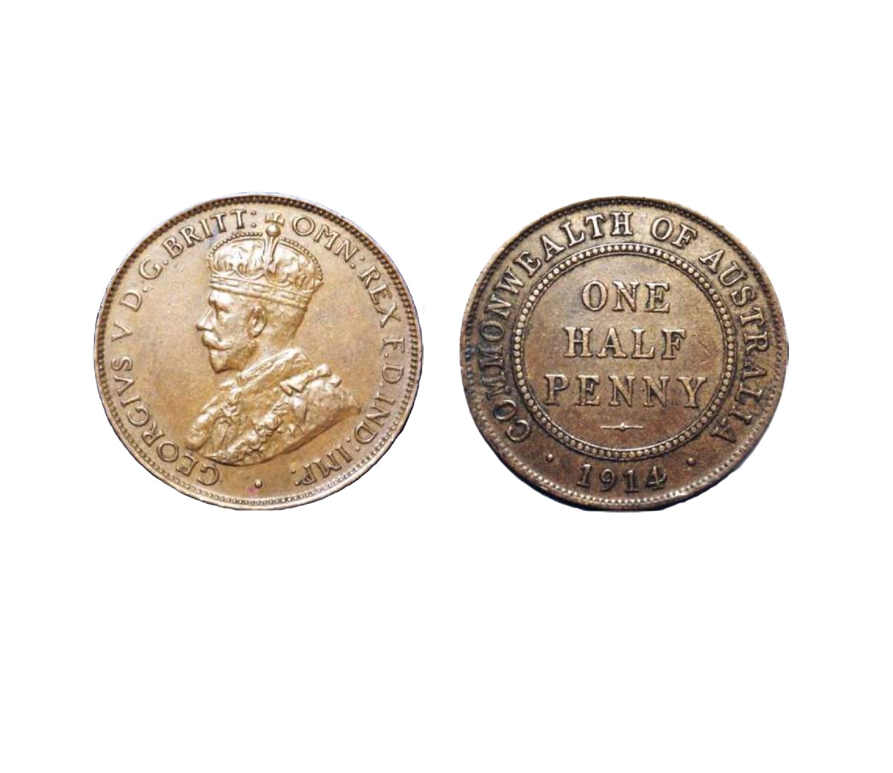 ½ Penny - George V (1914) — Australia