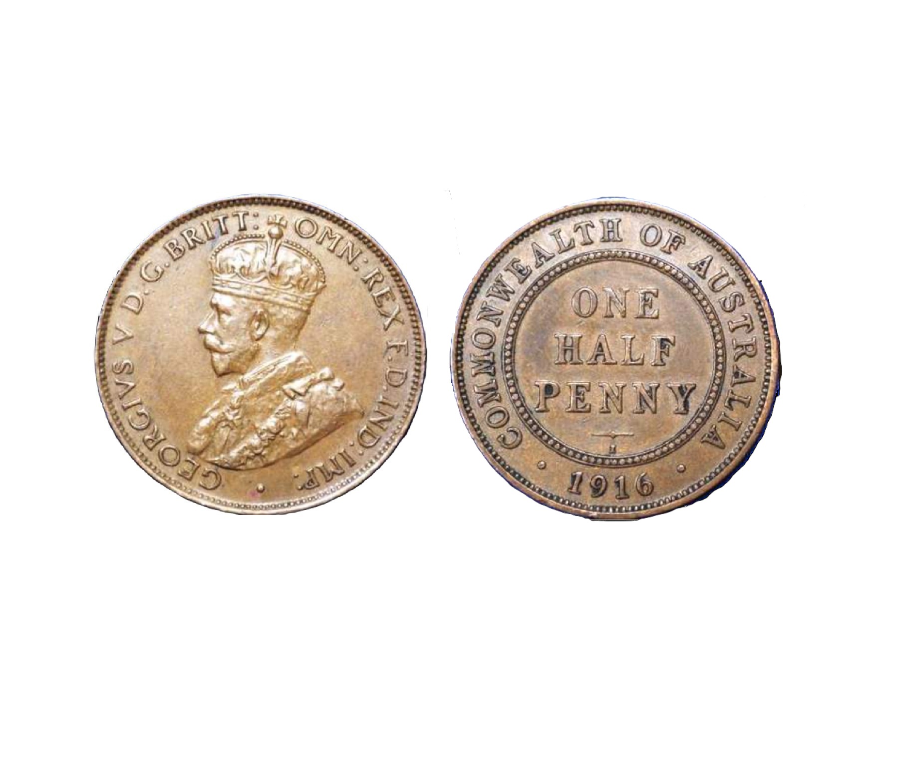 ½ Penny - George V (1916) — Australia