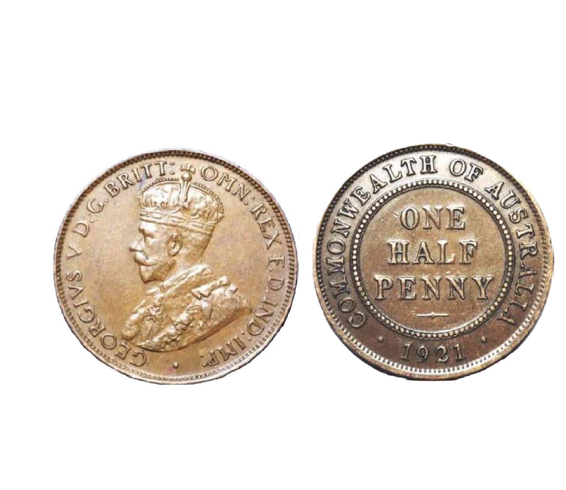 ½ Penny - George V (1921) — Australia