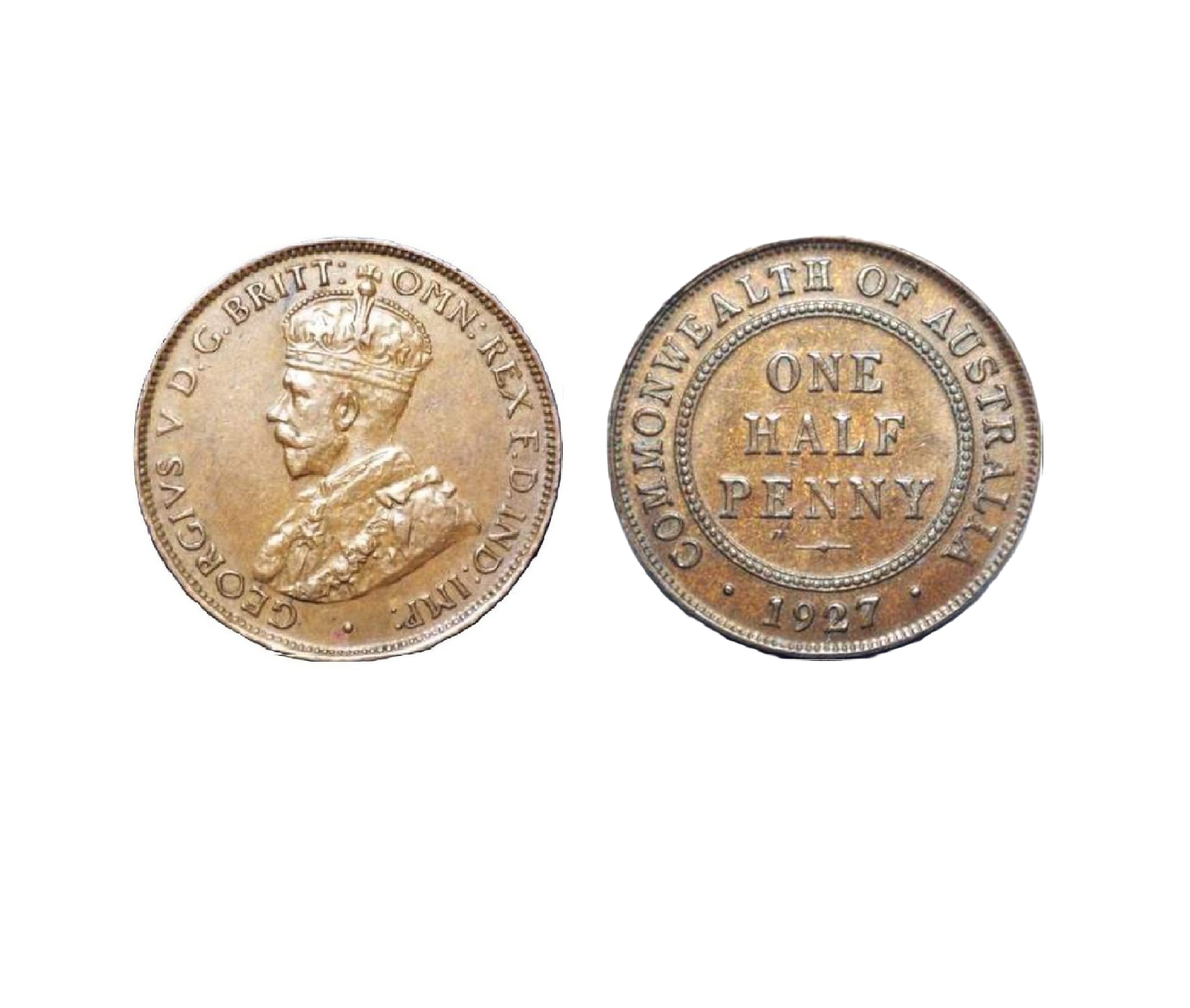 ½ Penny - George V (1927) — Australia