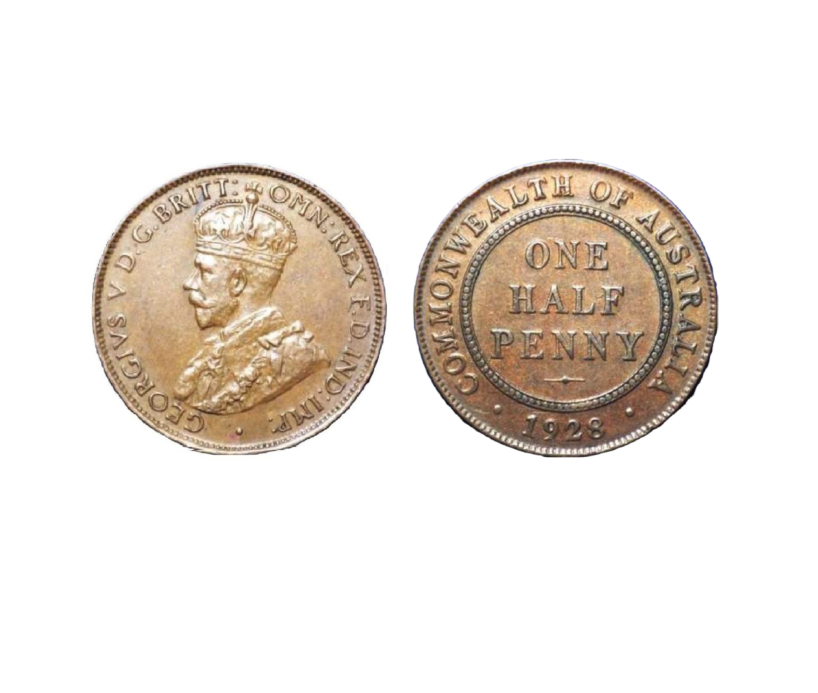 ½ Penny - George V (1928) — Australia