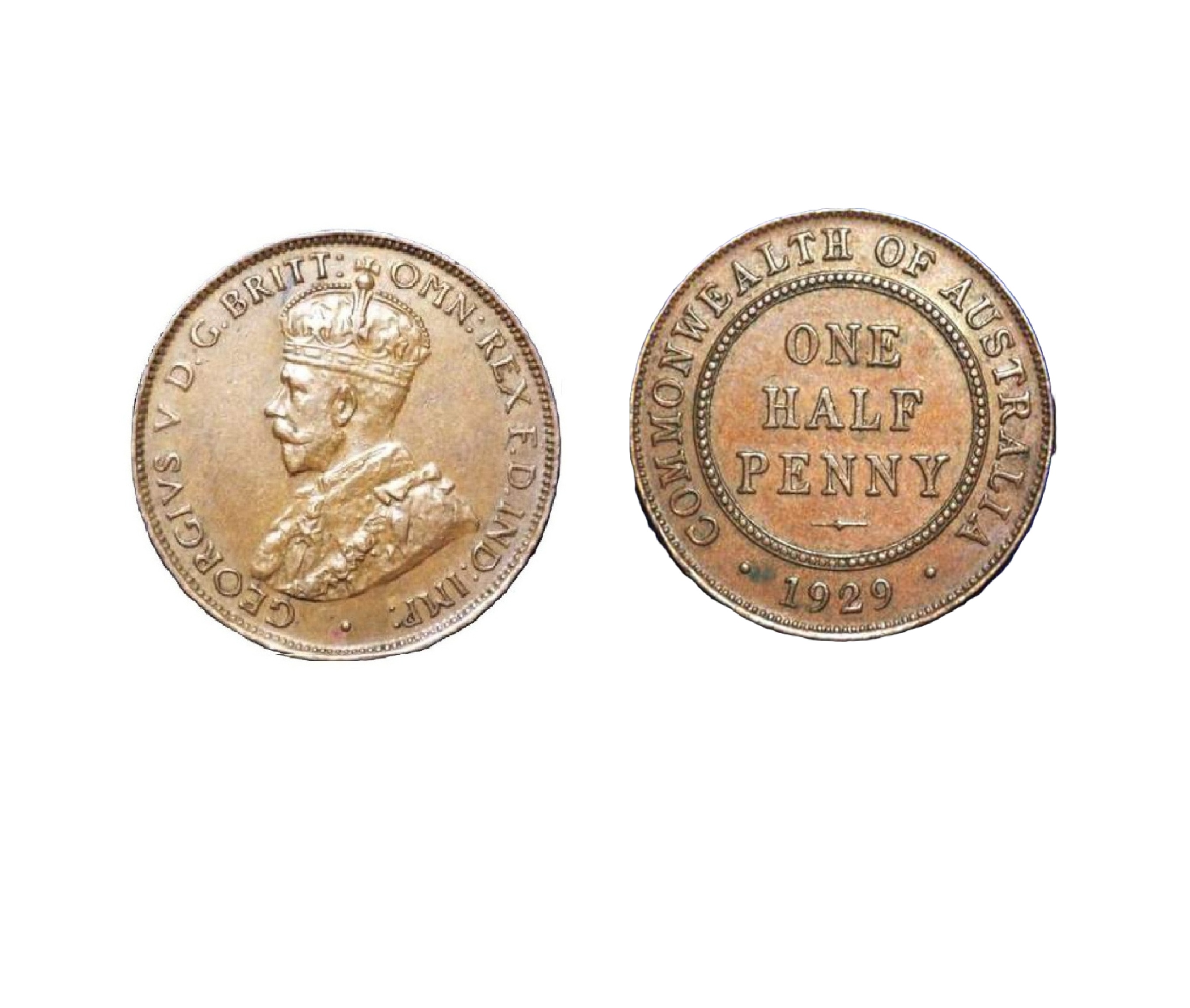 ½ Penny - George V (1929) — Australia