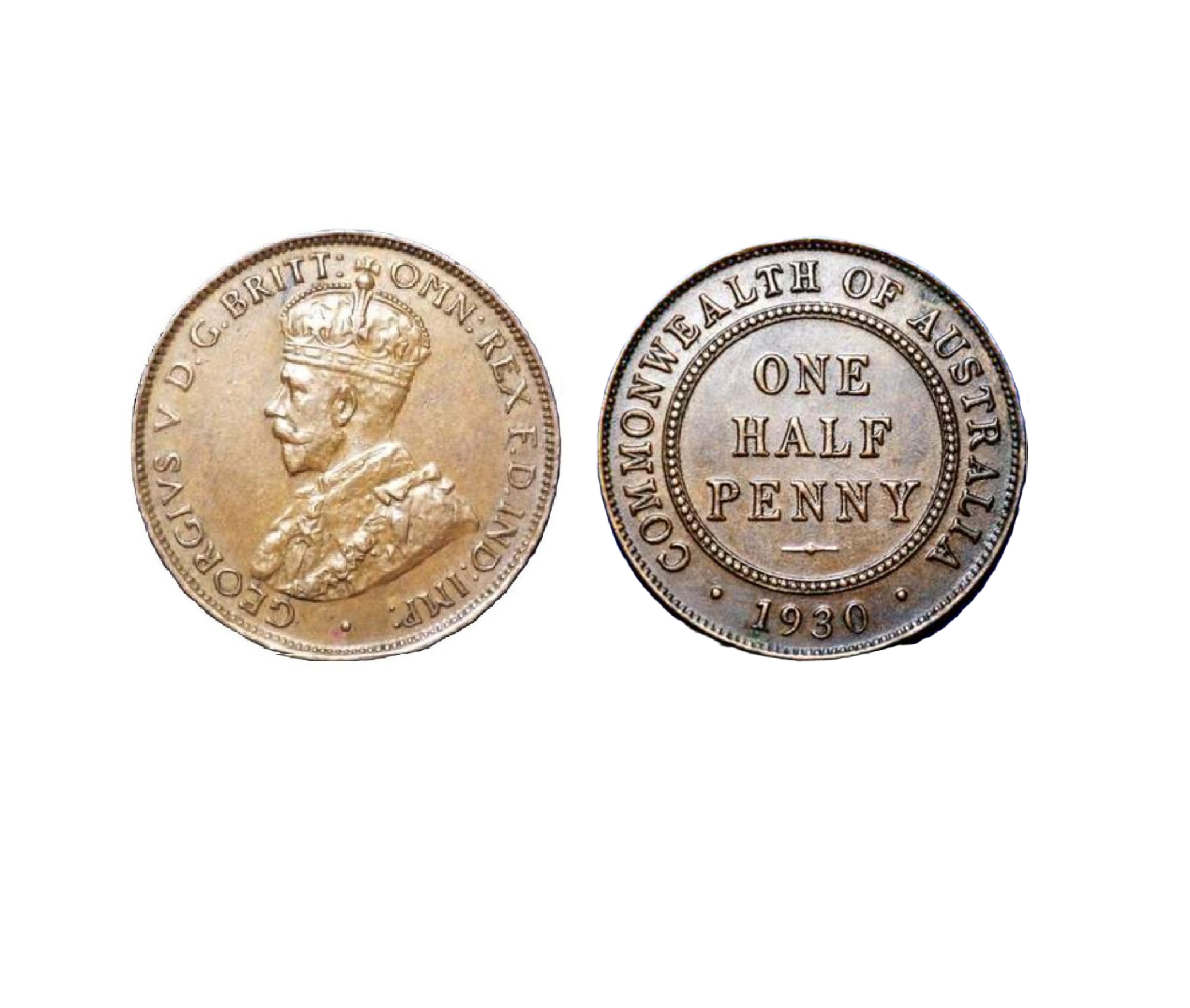 ½ Penny - George V (1930) — Australia