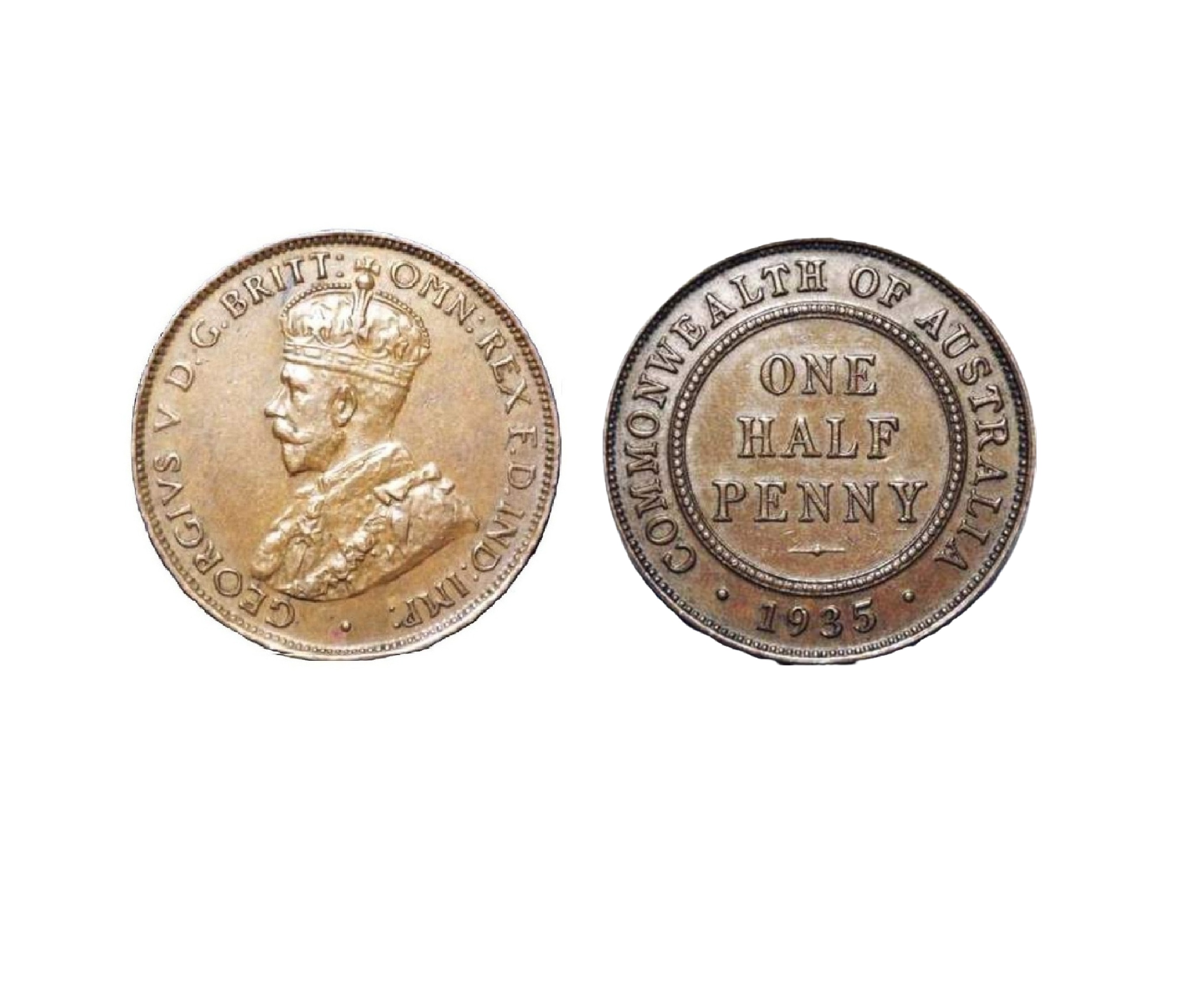 ½ Penny - George V (1935) — Australia