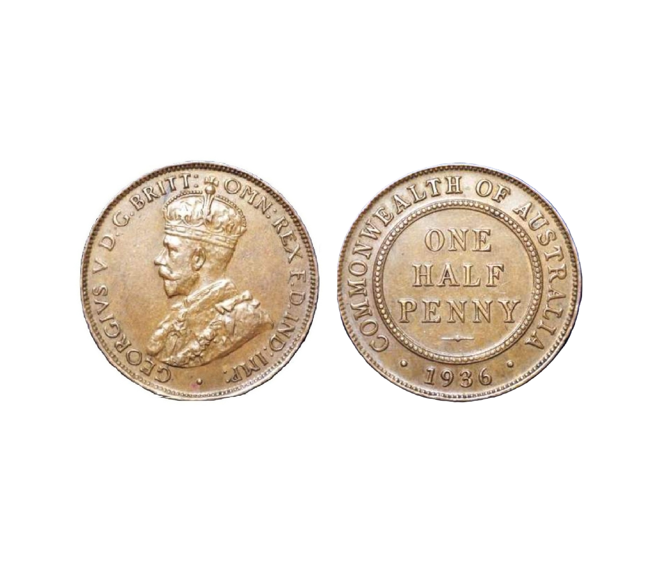 ½ Penny - George V (1936) — Australia