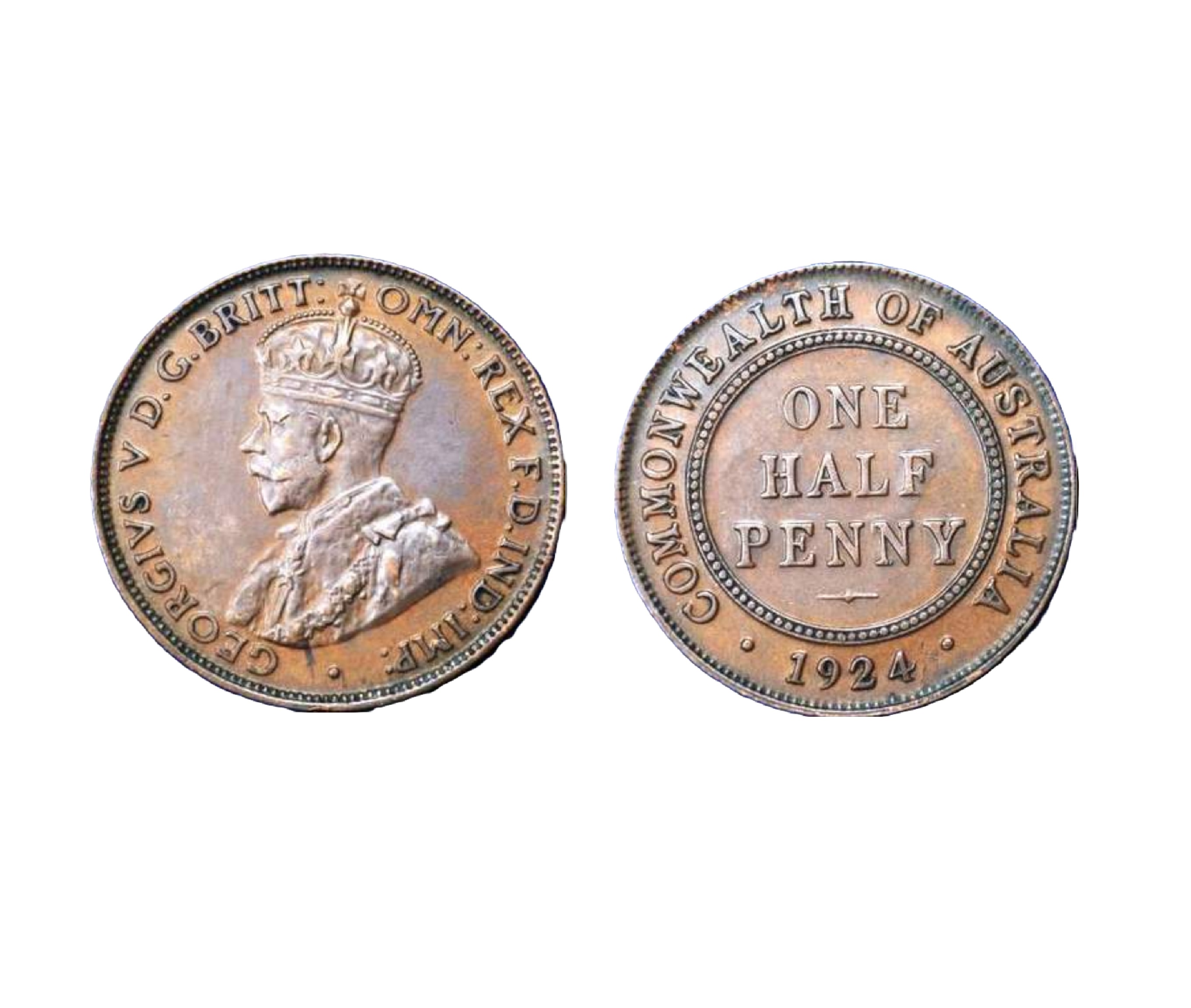 ½ Penny - George V (1924) — Australia