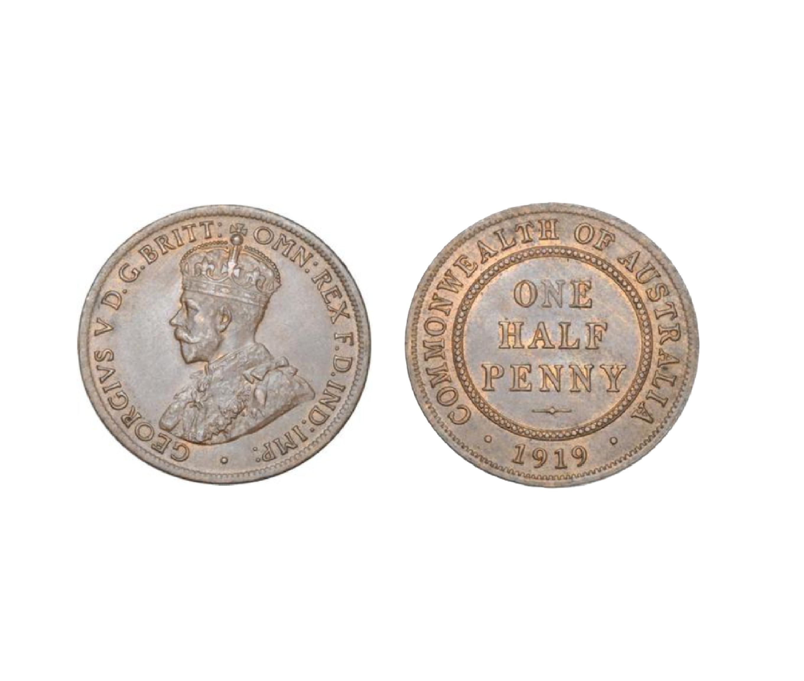 ½ Penny - George V (1919) — Australia