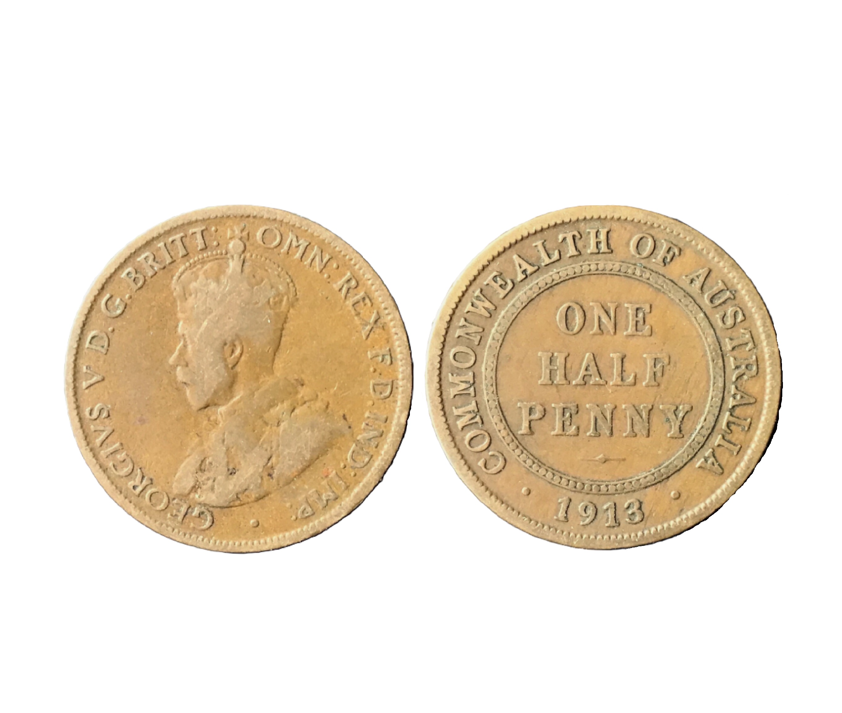 ½ Penny - George V (1913) — Australia