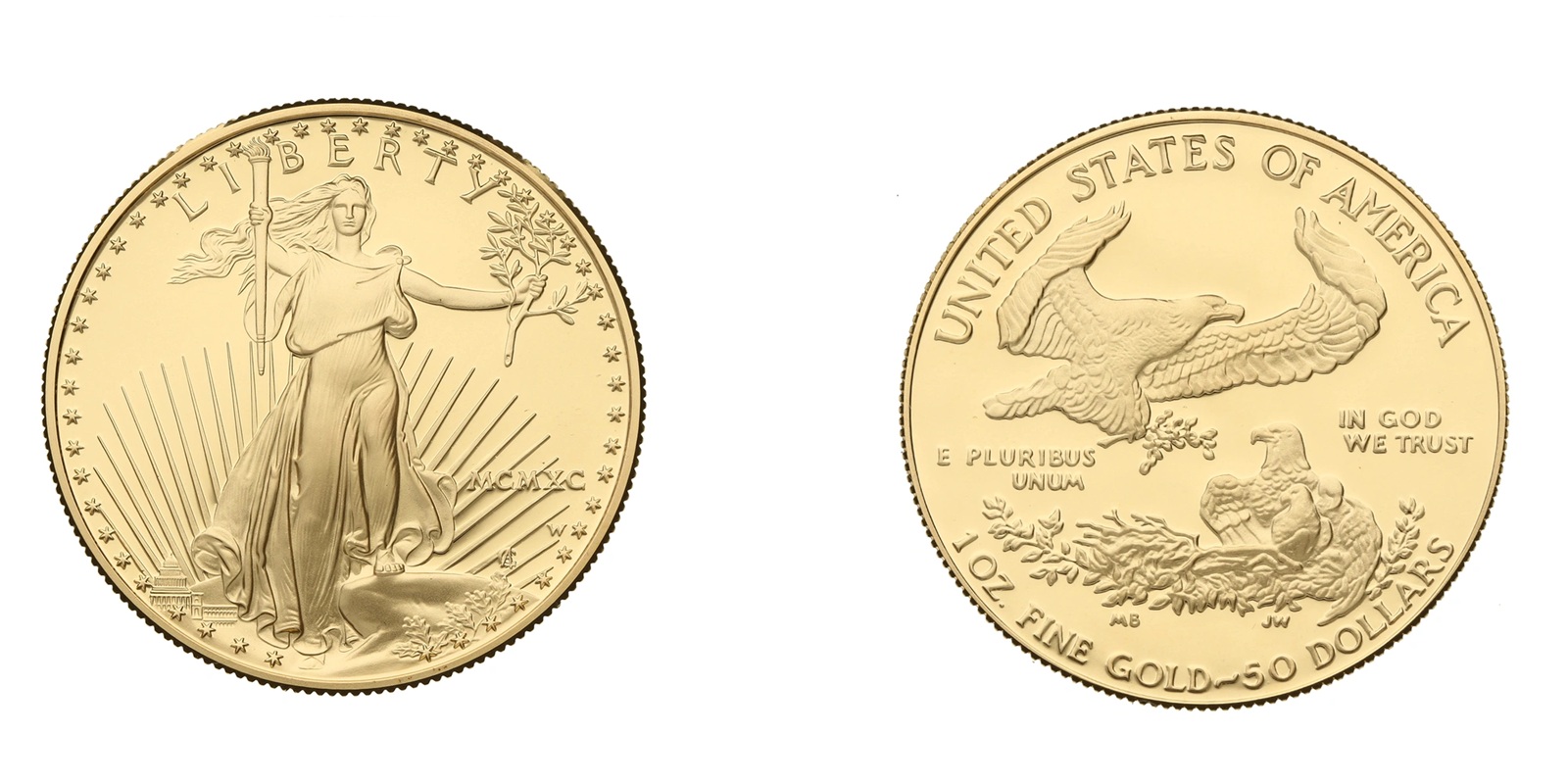 50 Dollars "American Gold Eagle" Bullion Coinage (1990) — United States