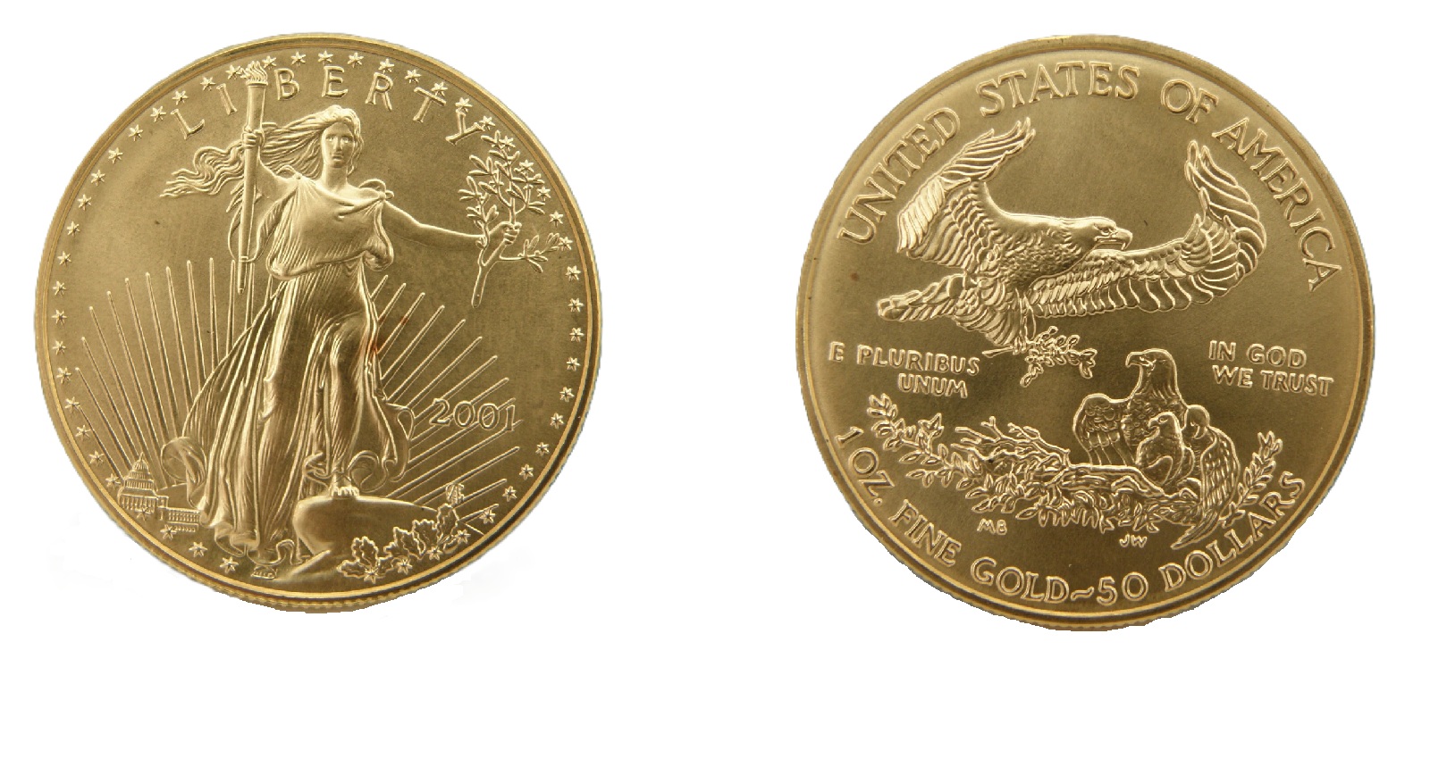 50 Dollars "American Gold Eagle" Bullion Coinage (2001) — United States