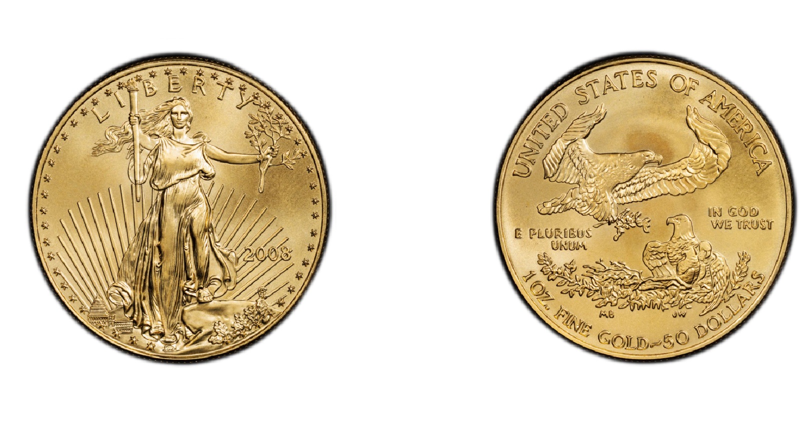 50 Dollars "American Gold Eagle" Bullion Coinage (2008) — United States