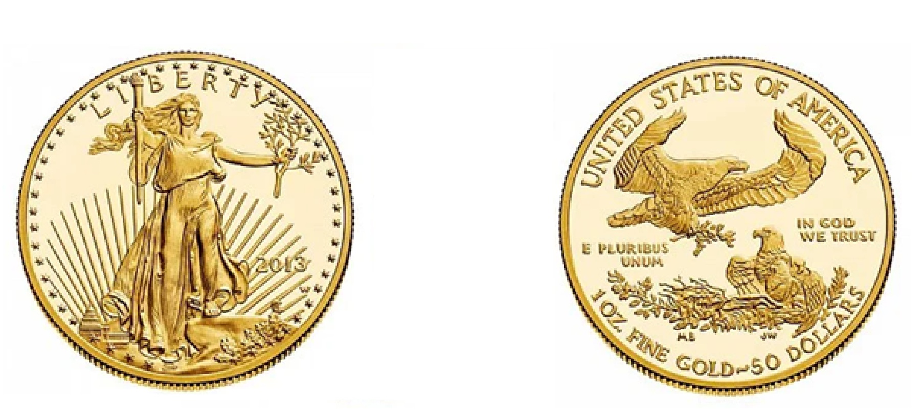 50 Dollars "American Gold Eagle" Bullion Coinage (2013) — United States