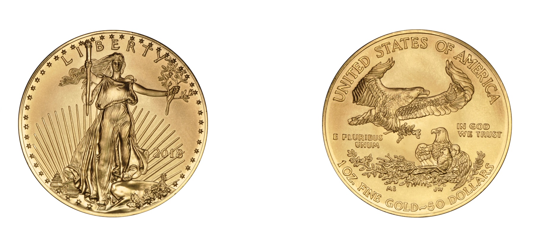50 Dollars "American Gold Eagle" Bullion Coinage (2018) — United States