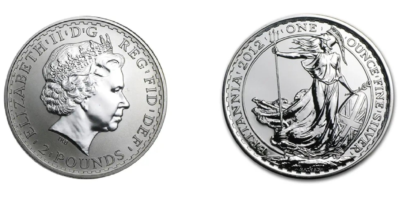 2 Pounds - Elizabeth II 4th portrait; 1 oz Fine Silver (.958) (2012) — United Kingdom