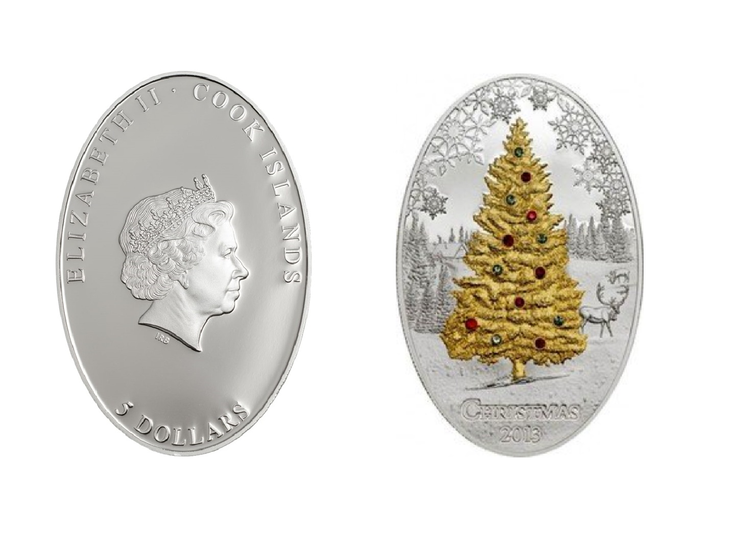 5 Dollars - Elizabeth II Christmas (2013) — Cook Islands