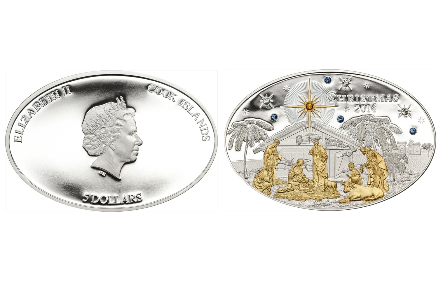 5 Dollars - Elizabeth II Christmas (2014) — Cook Islands