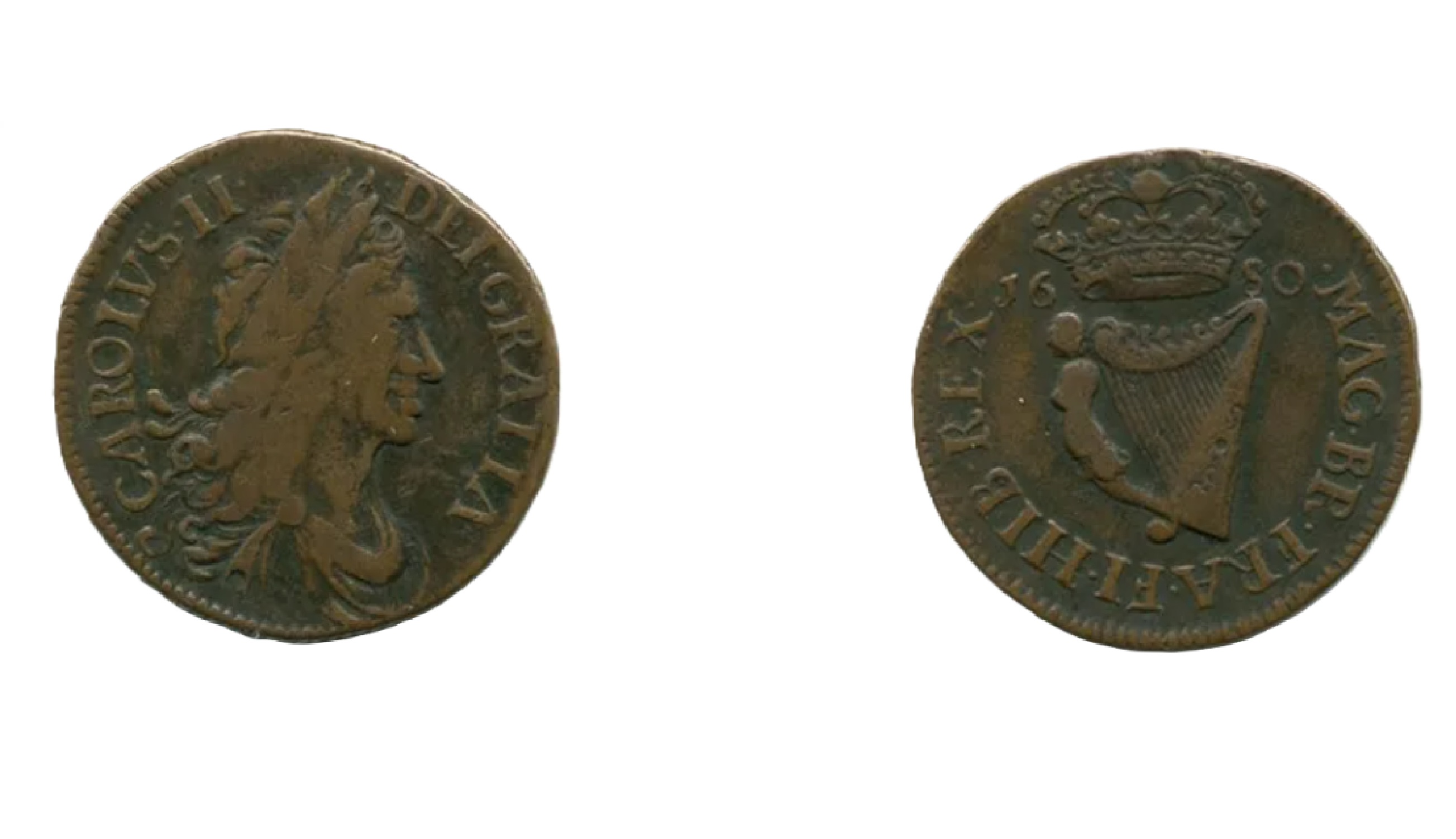 ½ Penny - Charles II large letters (1680) — Ireland