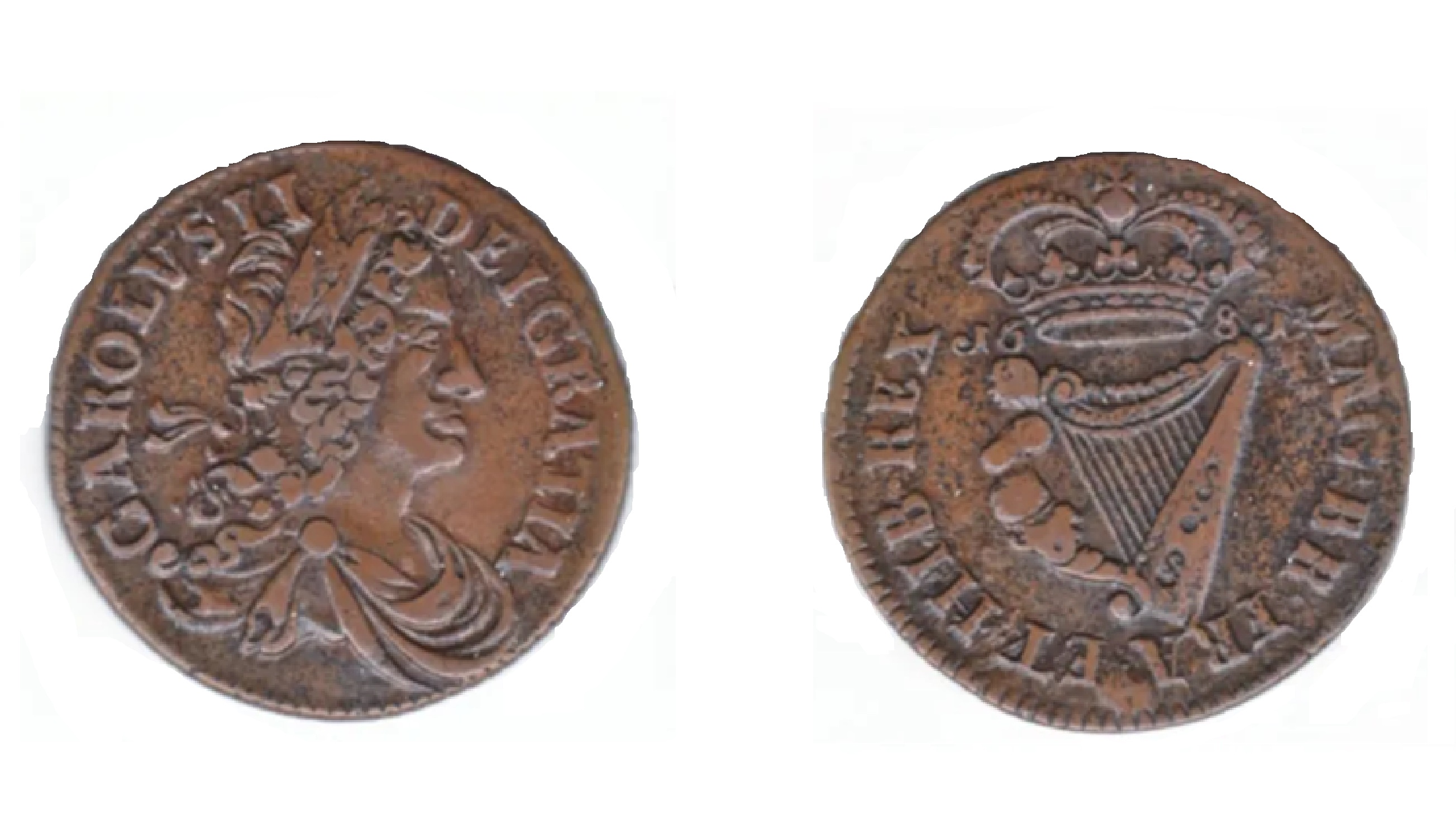 ½ Penny - Charles II large letters (1680) — Ireland