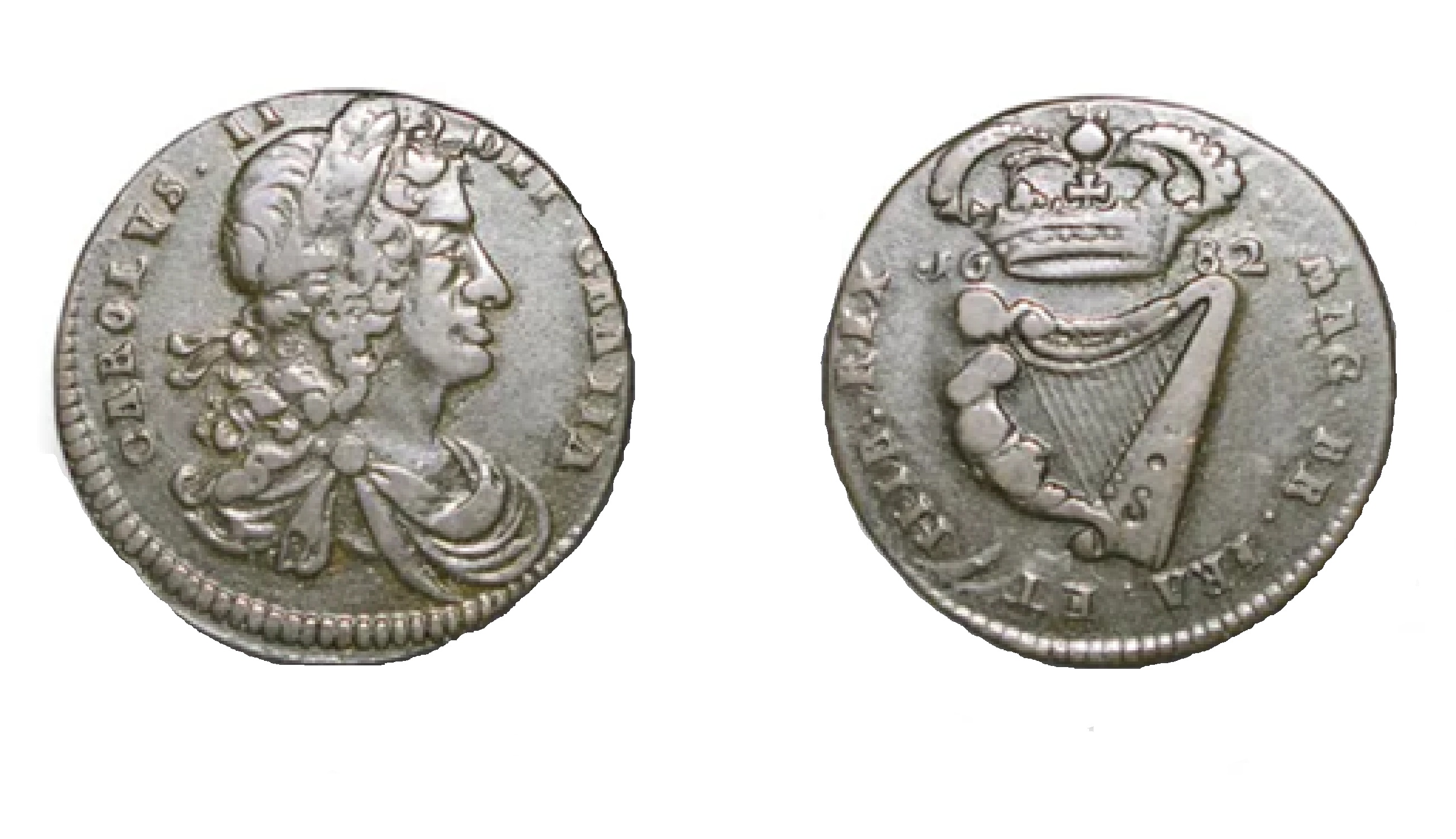 ½ Penny - Charles II large letters (1680) — Ireland