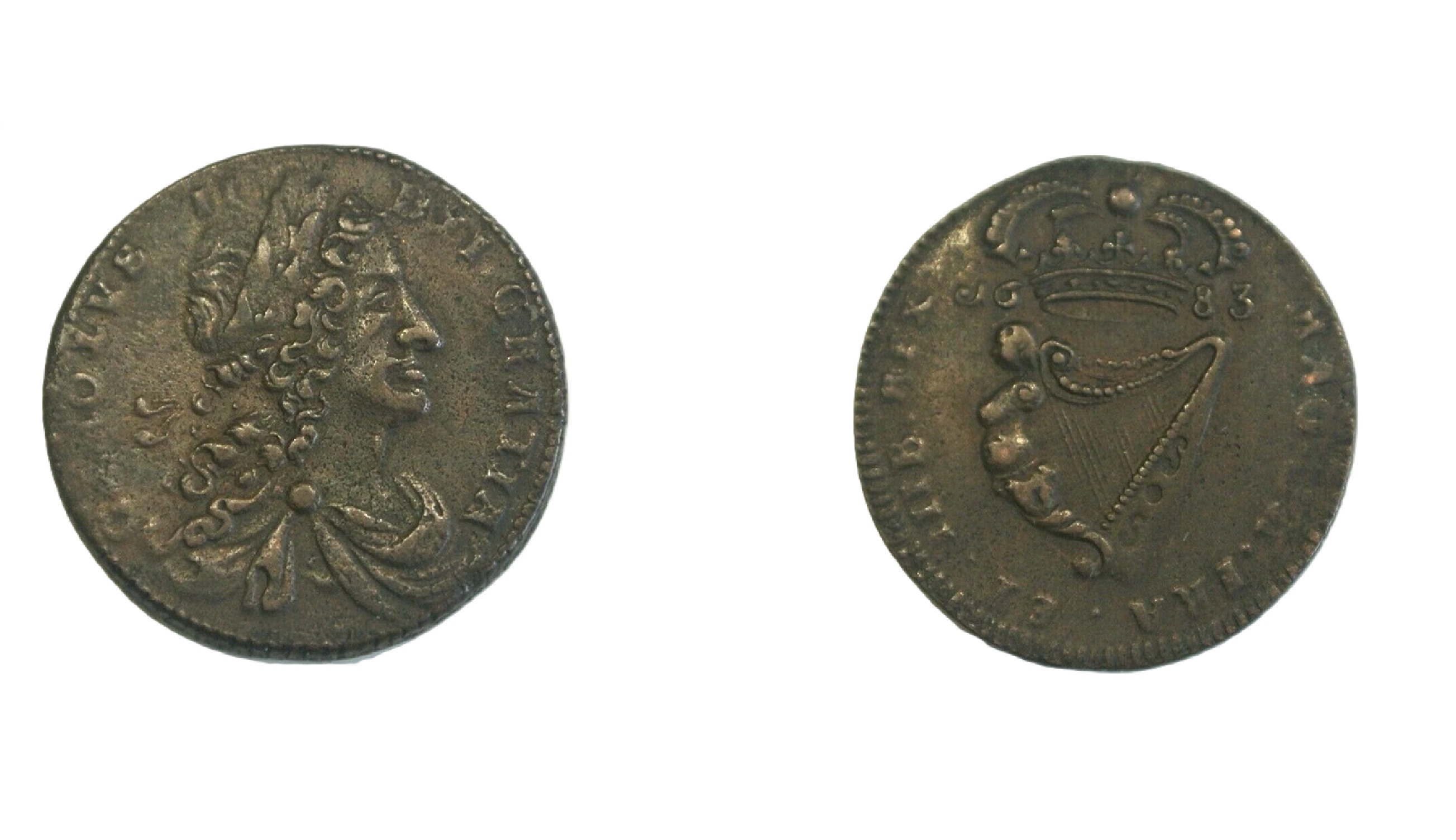 ½ Penny - Charles II small letters (1683) — Ireland