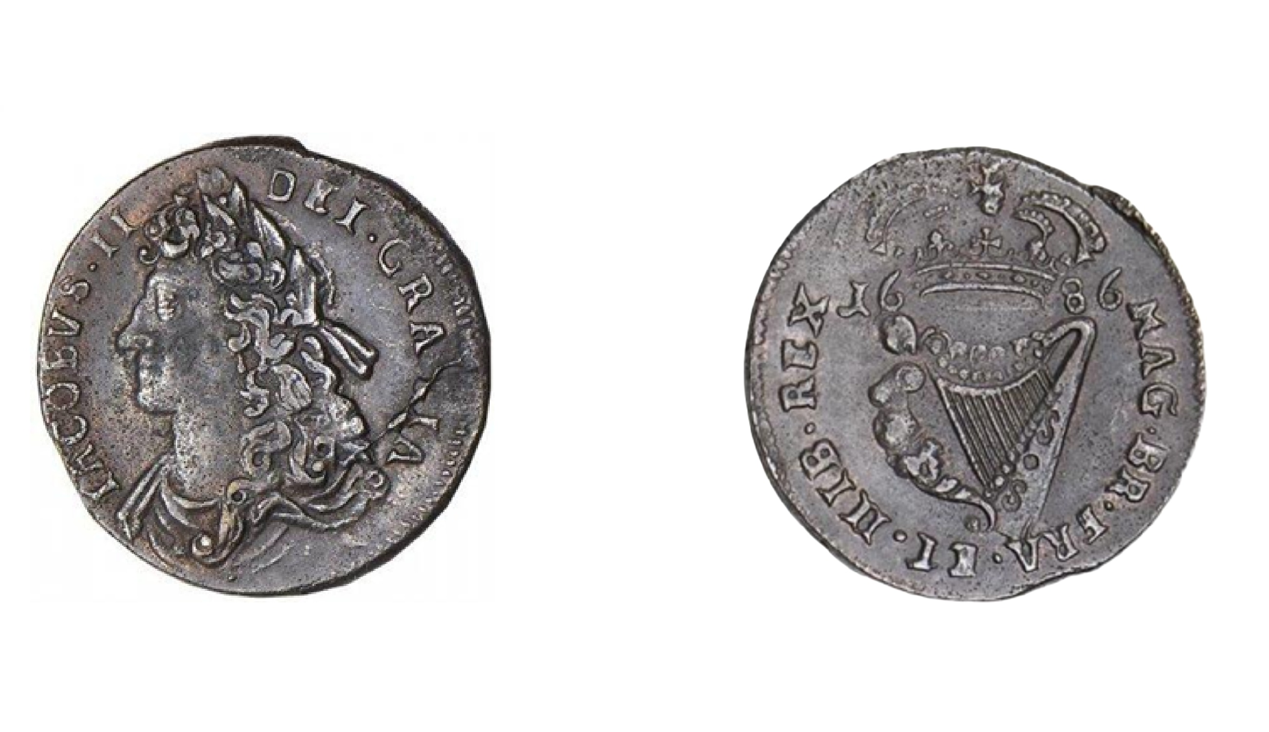 ½ Penny - James II (1686) — Ireland