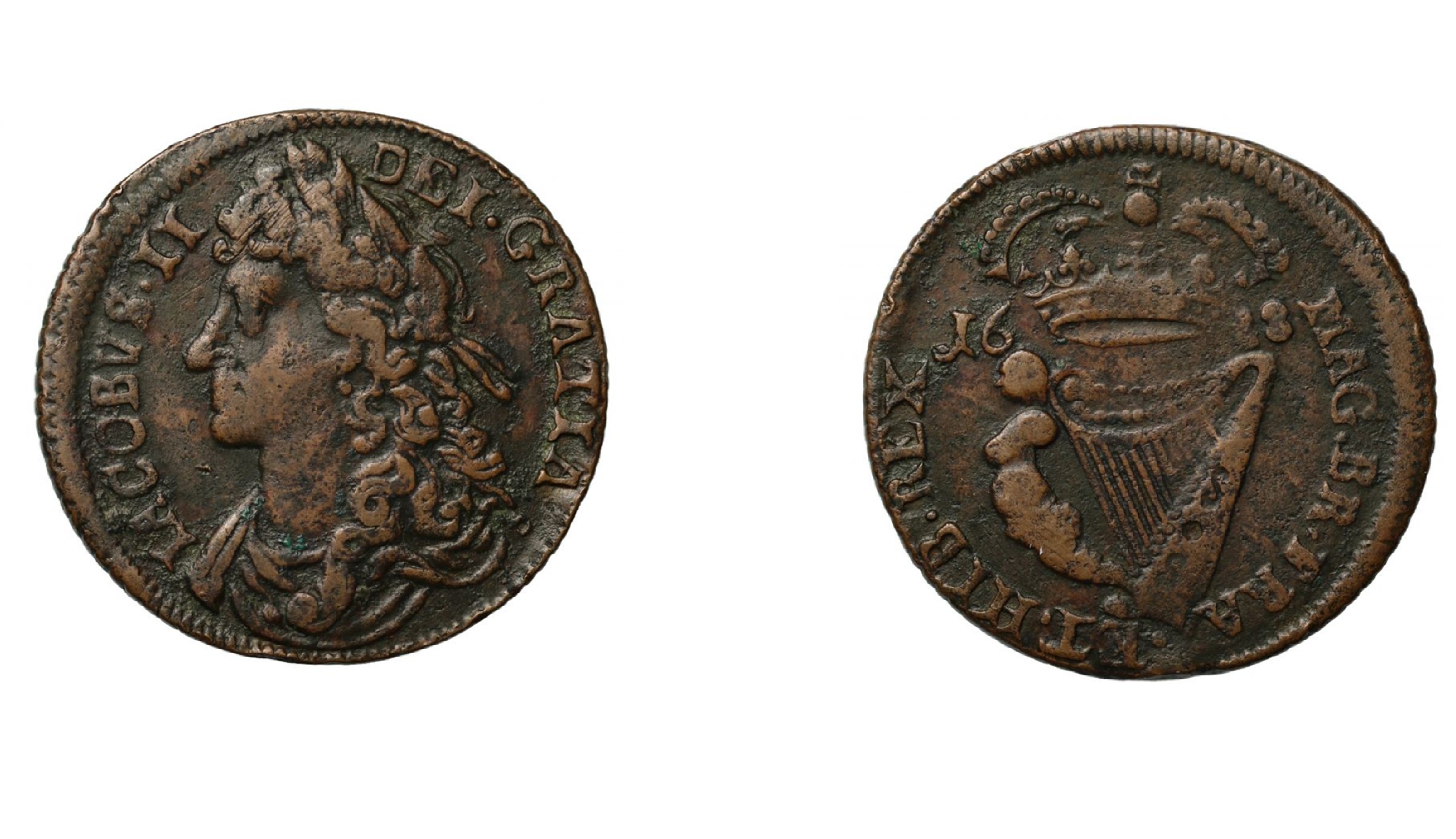 ½ Penny - James II (1688) — Ireland