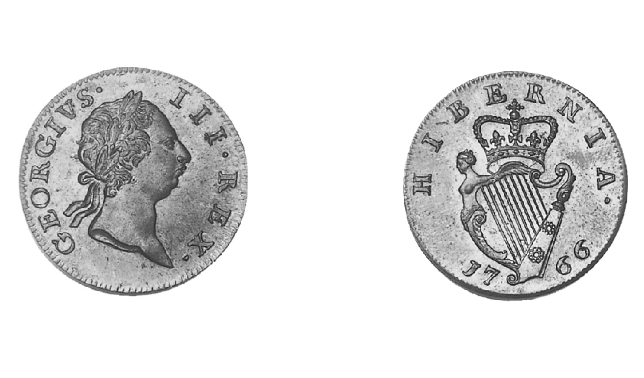 ½ Penny - George III short bust type (1766) — Ireland