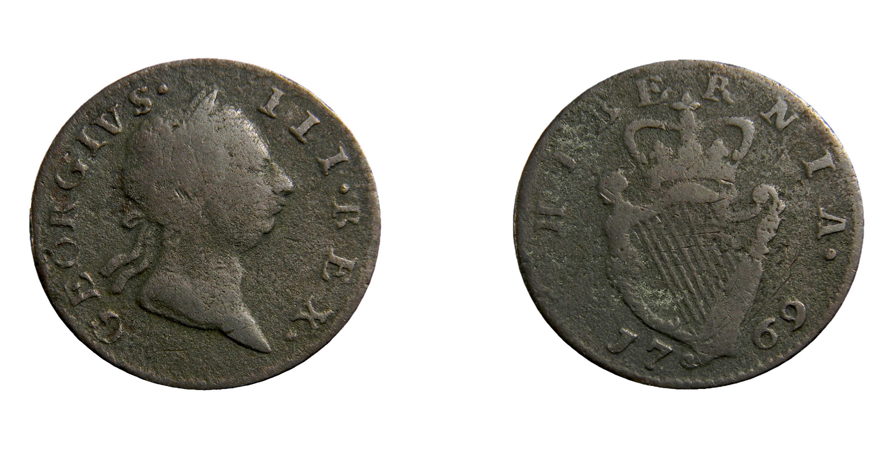 ½ Penny - George III short bust type (1769) — Ireland