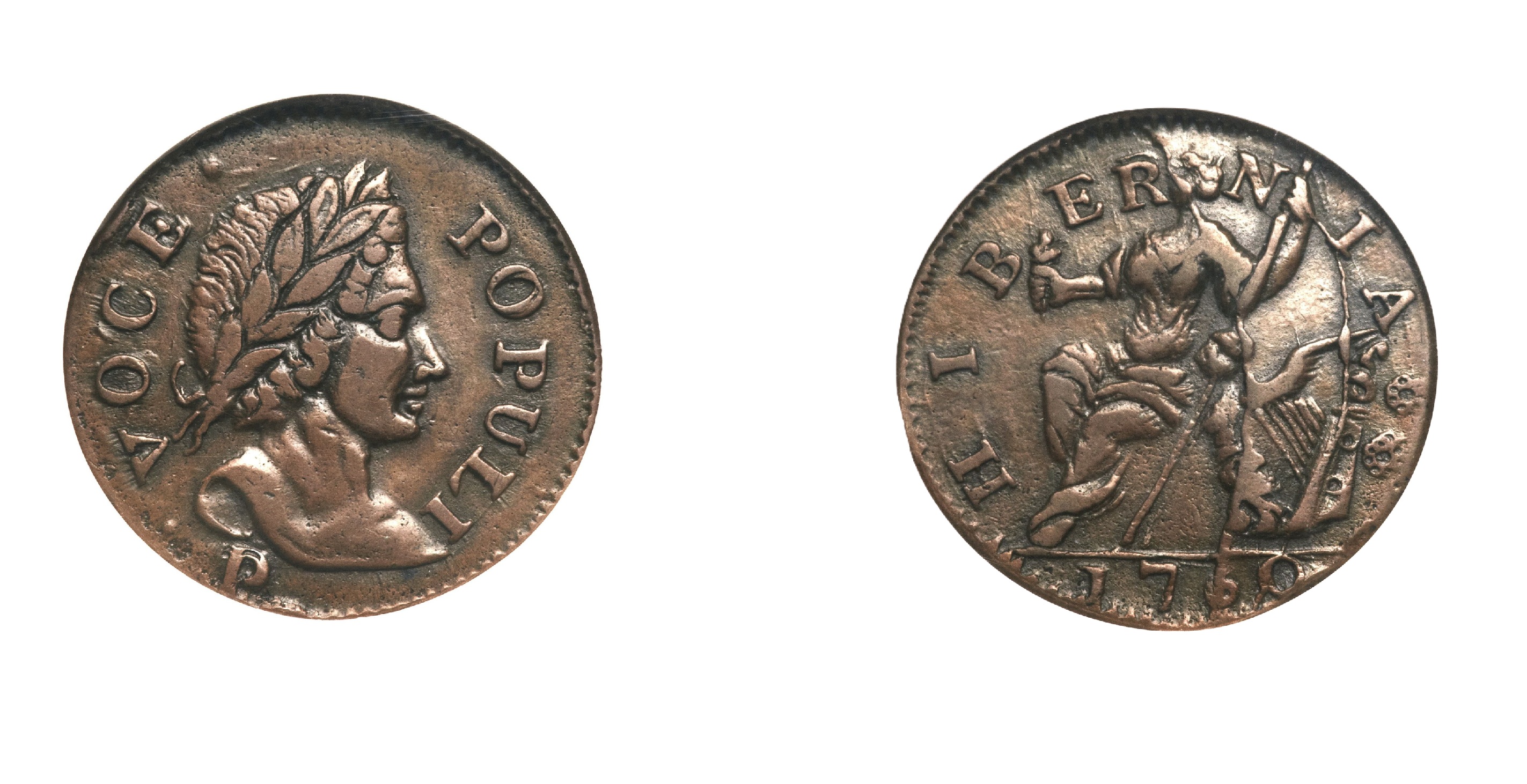 ½ Penny Voce Populi (1760) — Ireland