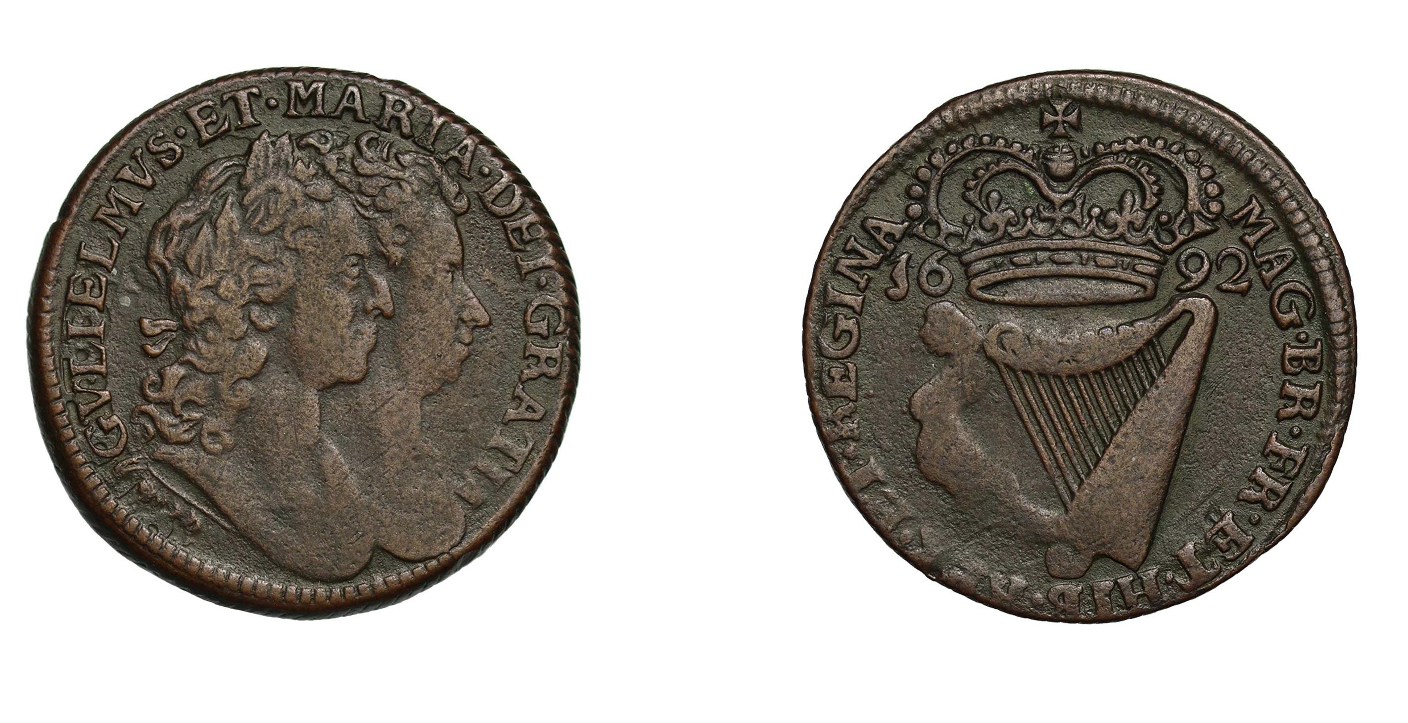 ½ Penny - William and Mary (1692) — Ireland