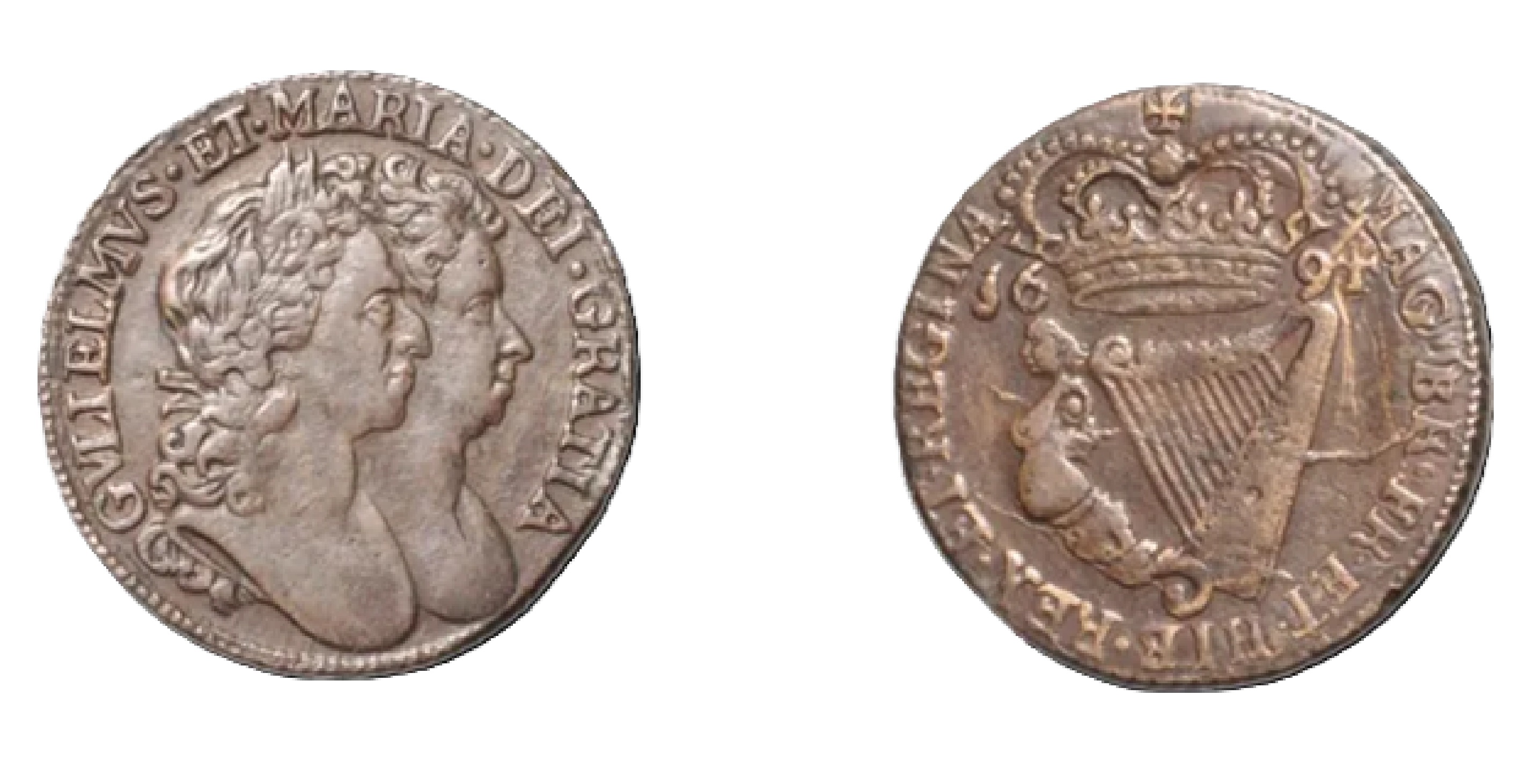 ½ Penny - William and Mary (1694) — Ireland
