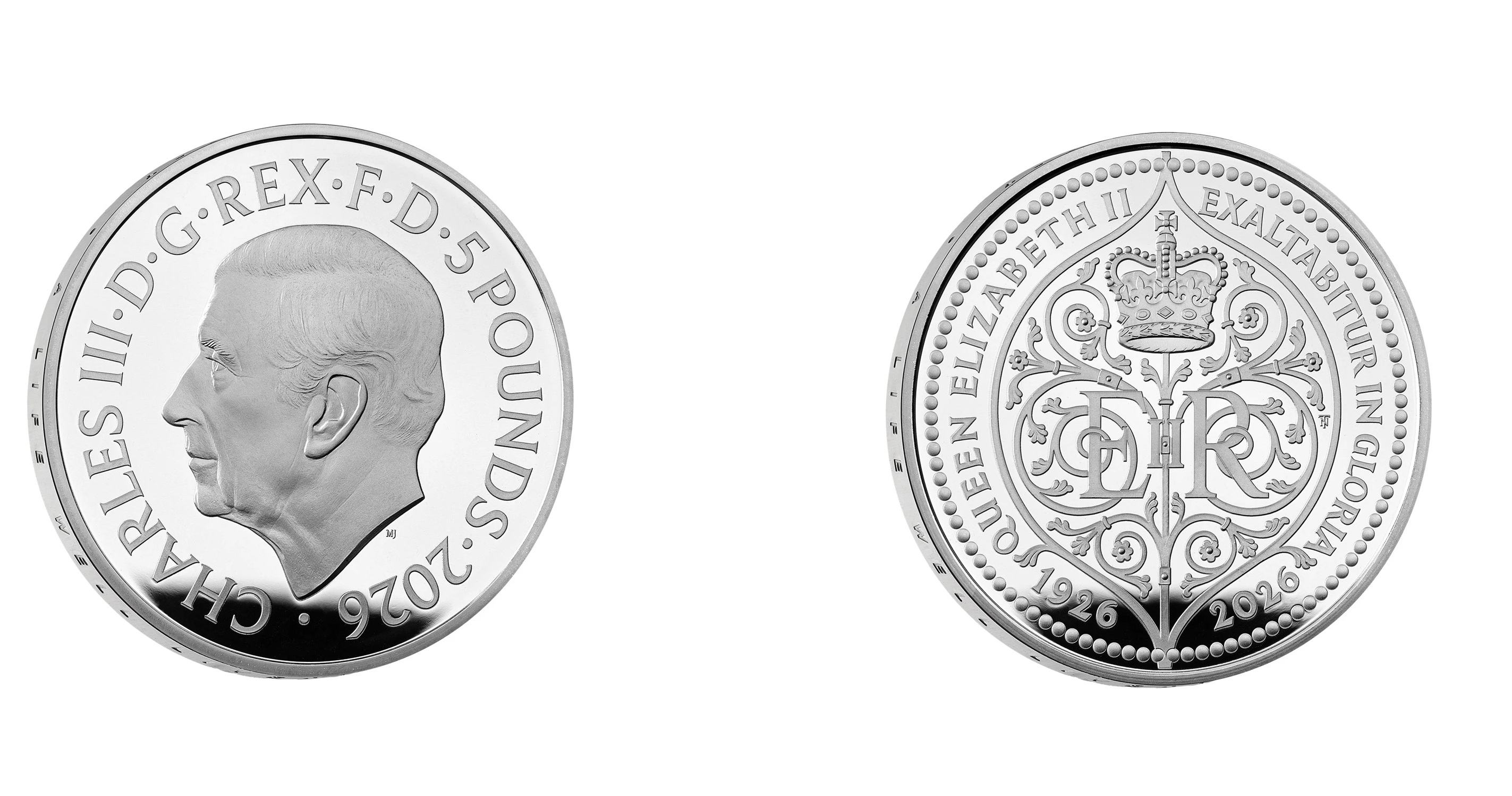 5 Pounds - Charles III 100th anniversary of Queen Elizabeth II; Silver Piedfort (2026) — United Kingdom