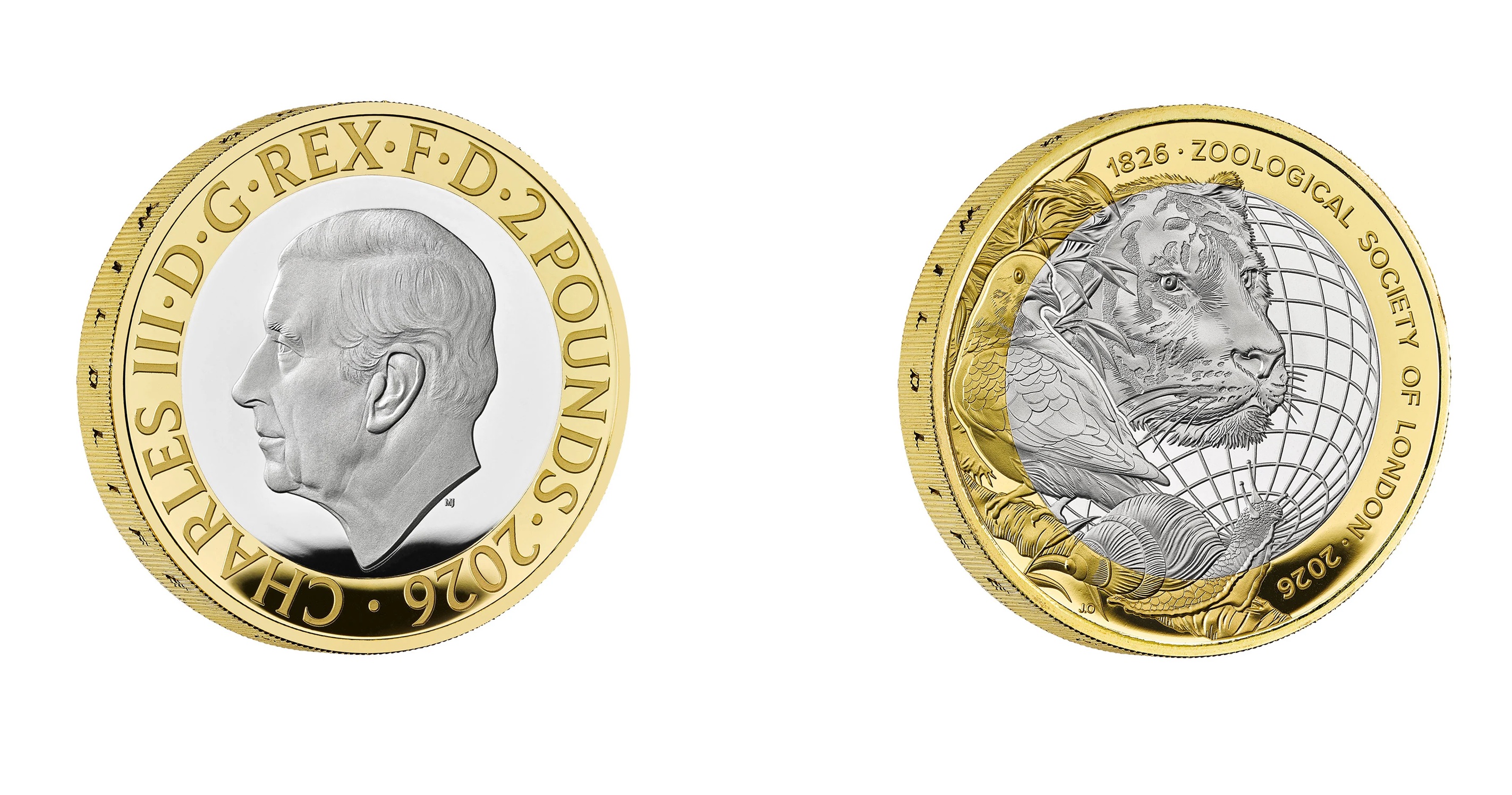 2 Pounds - Charles III 200 years of Zoological Society of London; Silver (2026) — United Kingdom
