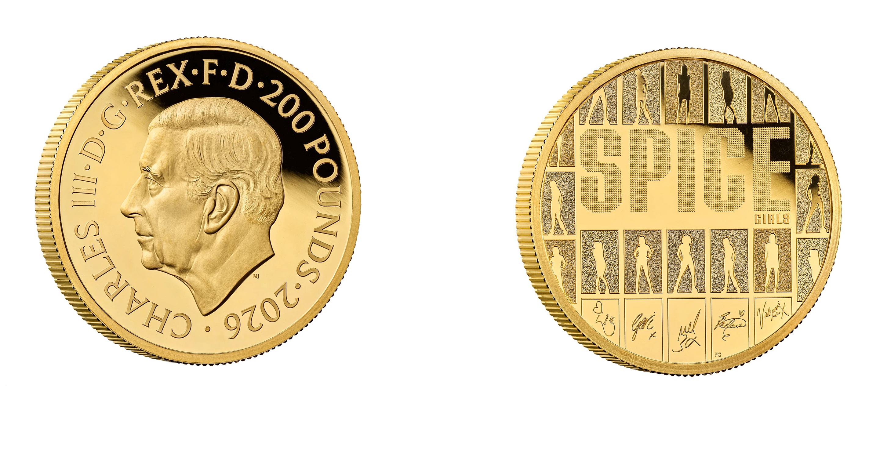 200 Pounds - Charles III The Spice Girls; Gold (2026) — United Kingdom