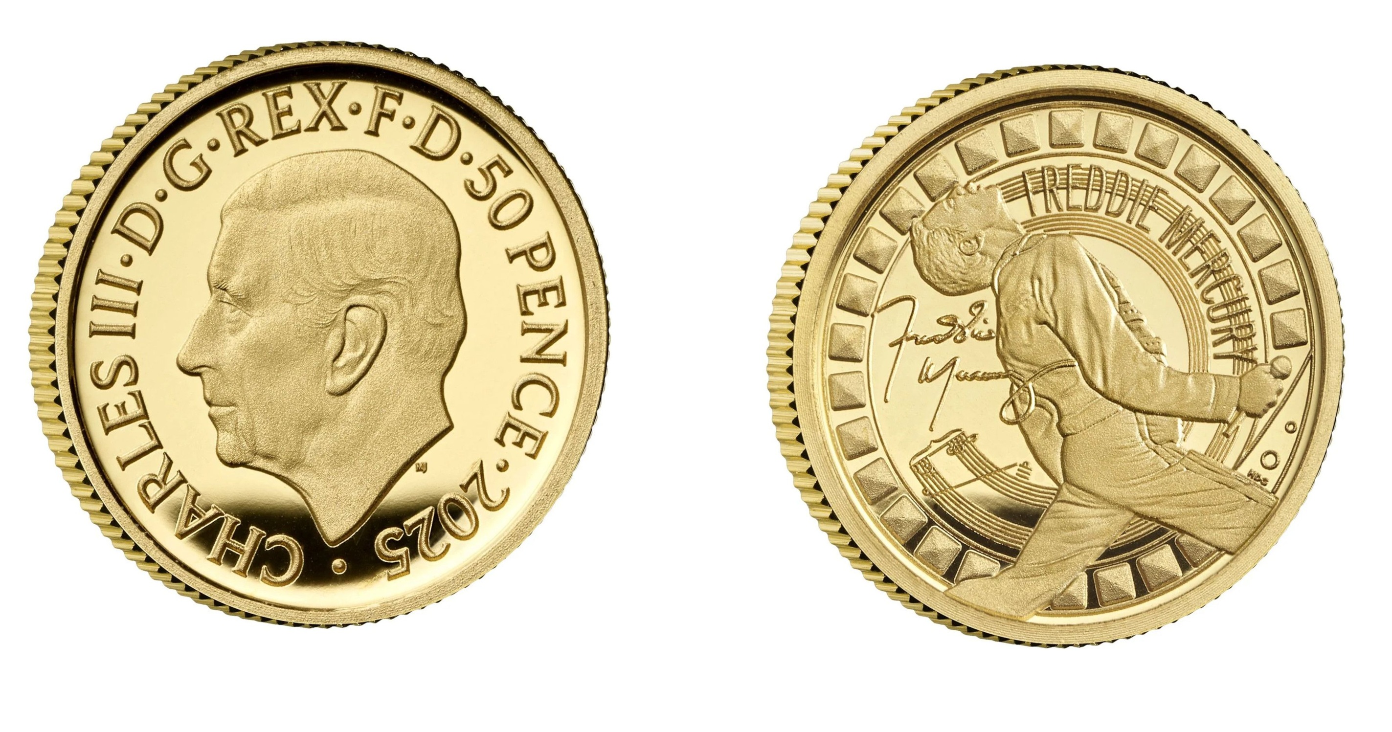 50 Pence - Charles III Freddie Mercury; Gold (2025) — United Kingdom