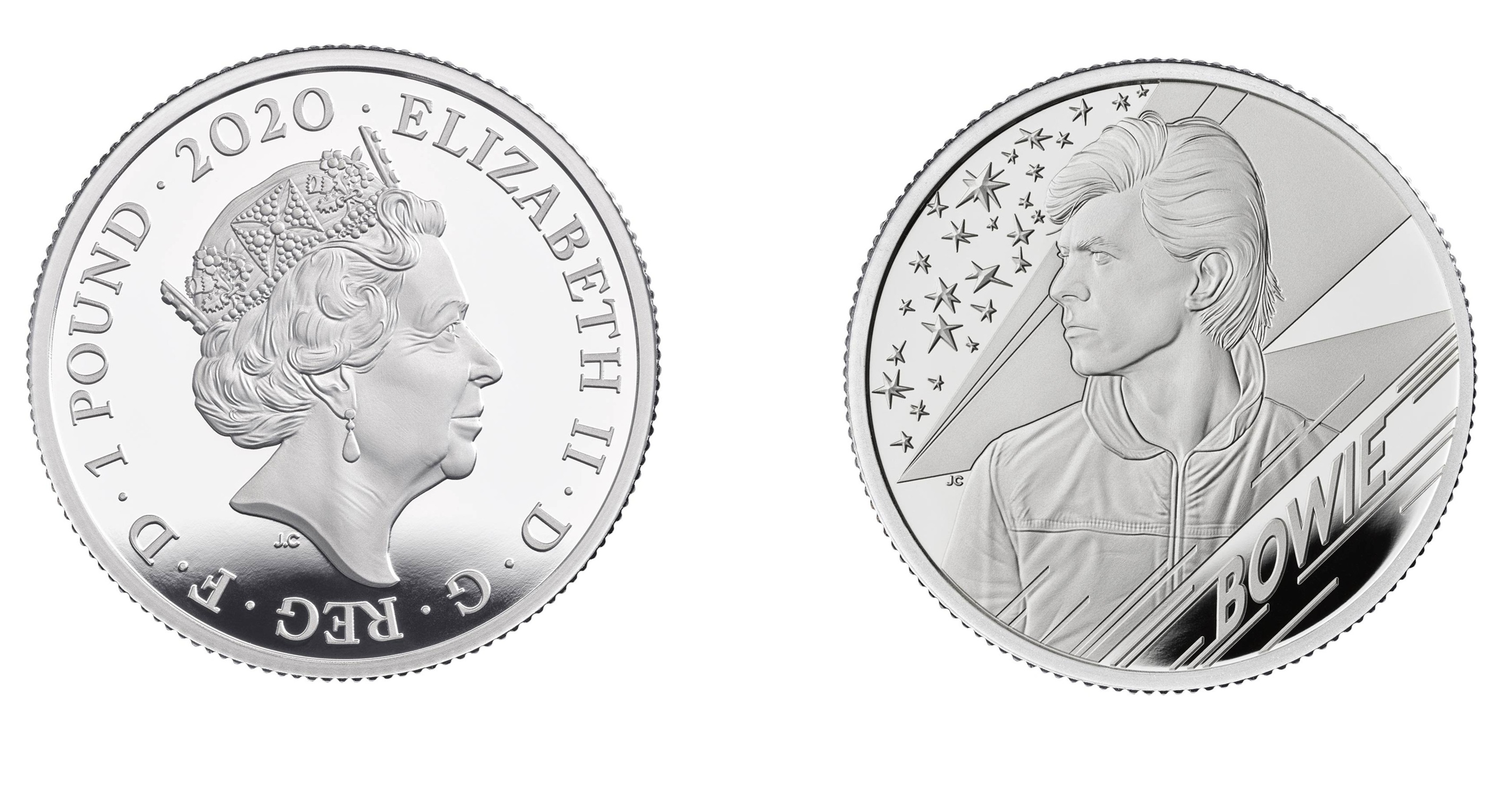 1 Pound - Elizabeth II David Bowie; Silver (2020) — United Kingdom