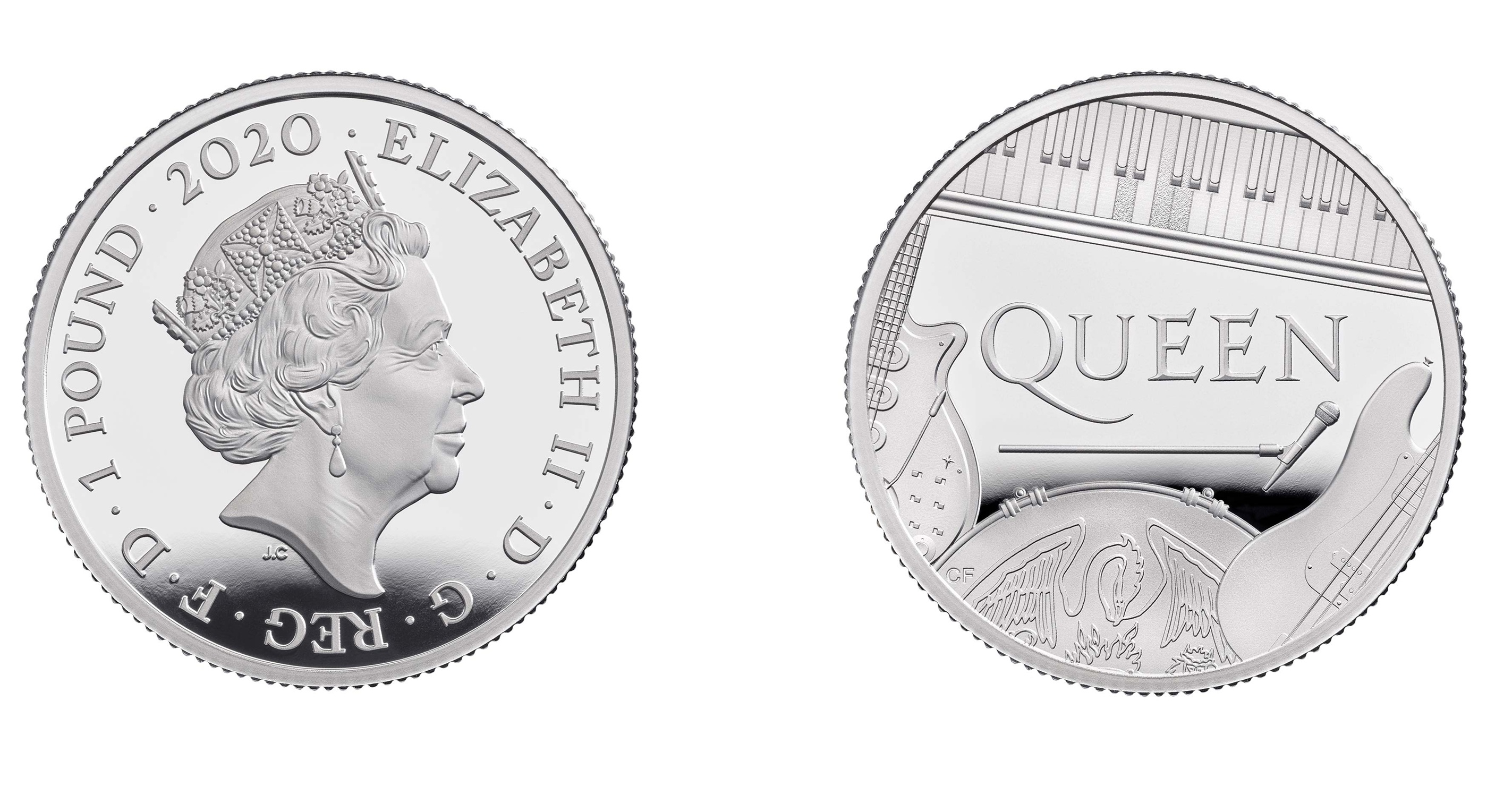 1 Pound - Elizabeth II The band Queen; Silver (2020) — United Kingdom