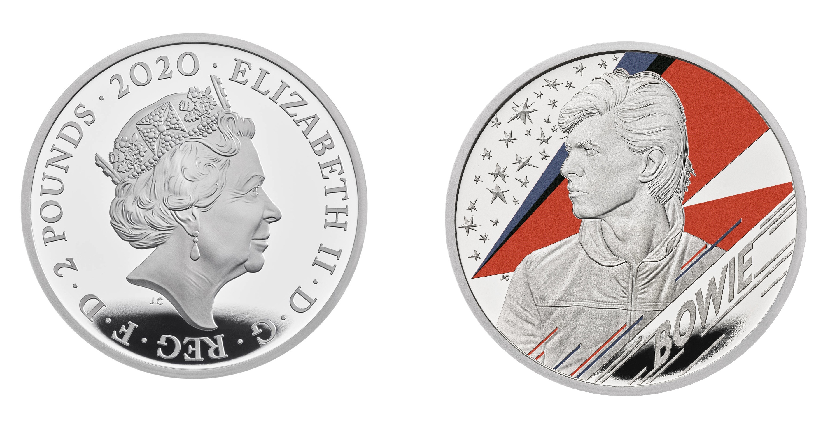 2 Pounds - Elizabeth II David Bowie; Silver (2020) — United Kingdom
