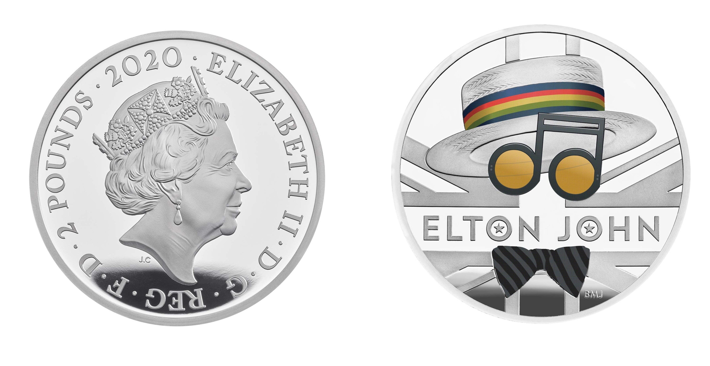 2 Pounds - Elizabeth II Elton John; Silver (2020) — United Kingdom