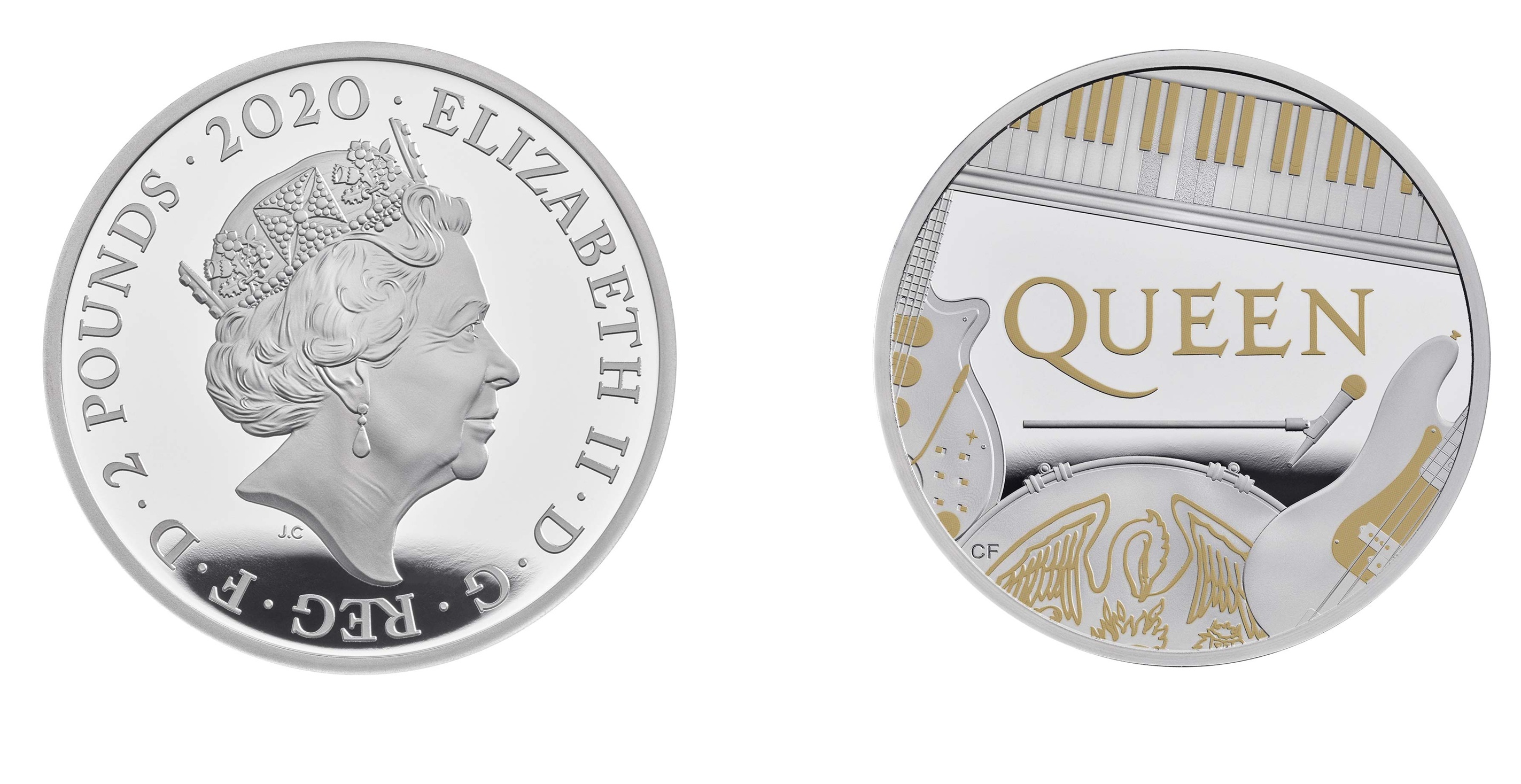 2 Pounds - Elizabeth II The band Queen; Silver (2020) — United Kingdom
