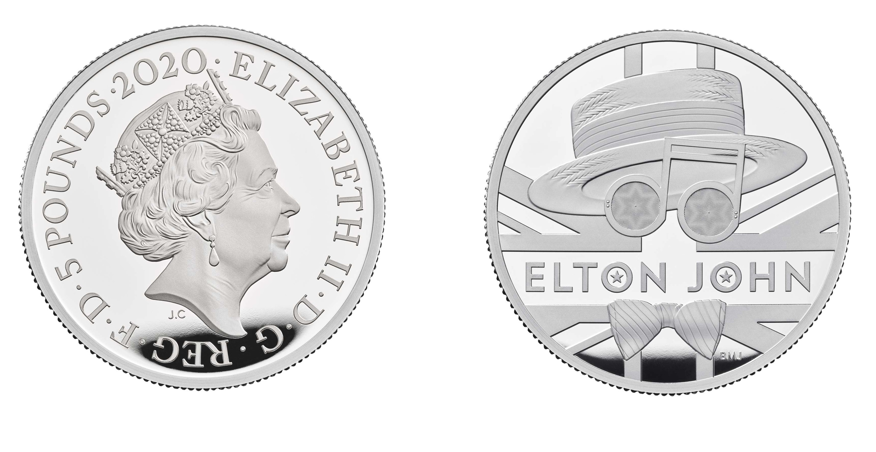 5 Pounds - Elizabeth II Elton John; Silver (2020) — United Kingdom
