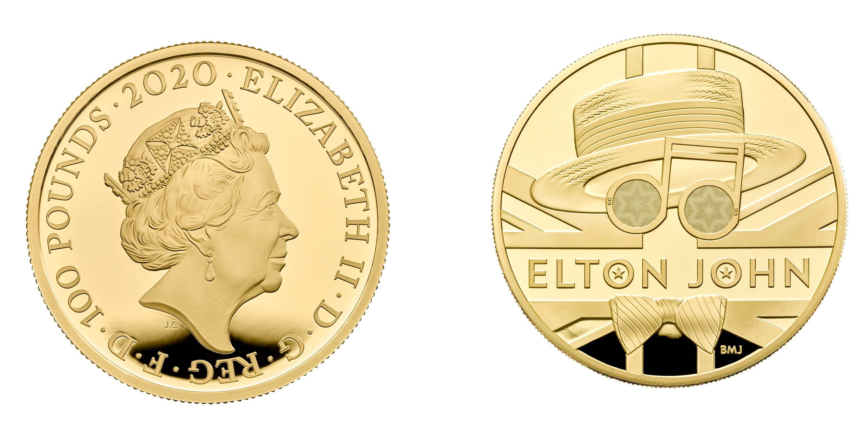 100 Pounds - Elizabeth II Elton John; Gold (2020) — United Kingdom