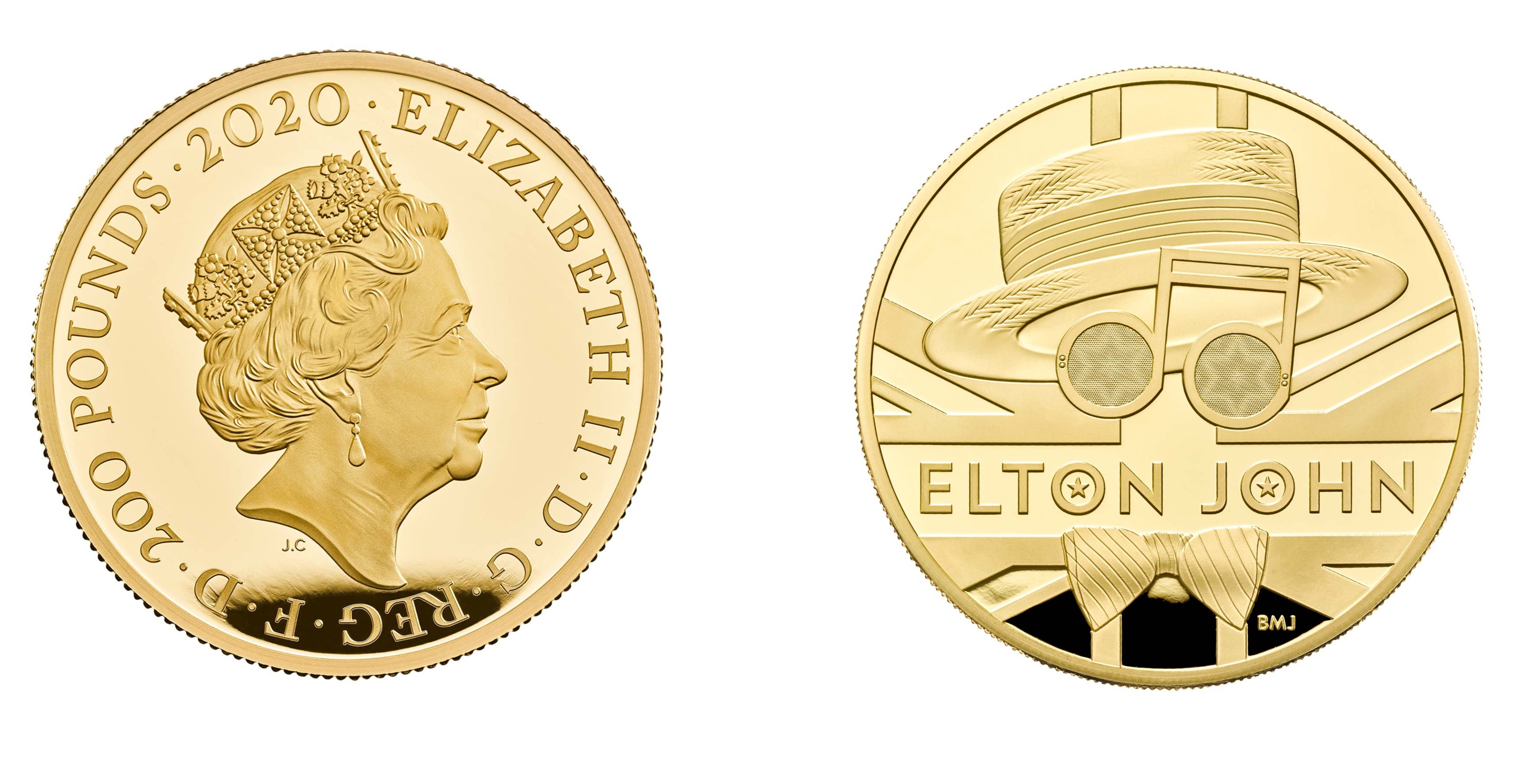 200 Pounds - Elizabeth II Elton John; Gold (2020) — United Kingdom